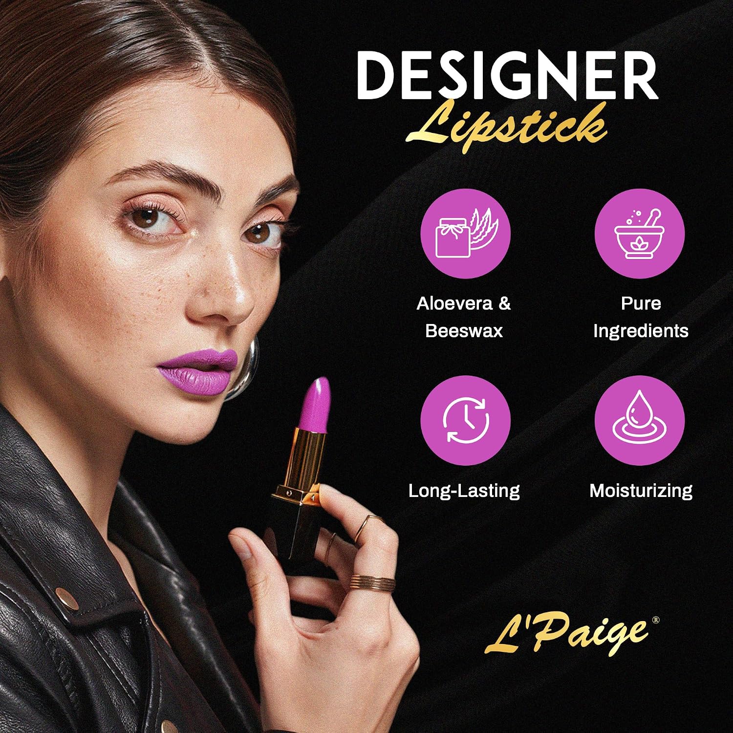 L’Paige Rosy Pearl Lipstick | Sheer Neutral Rose Lip Color | Aloe Vera Moisturizing Formula | Long-Lasting Hydrating Finish | Soft Silvery Pink Shade L56