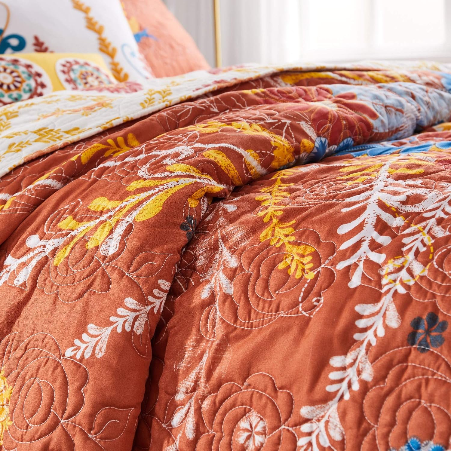 Greenland Home Barefoot Bungalow Topanga Quilt Set, 3-Piece Full/Queen, Multi
