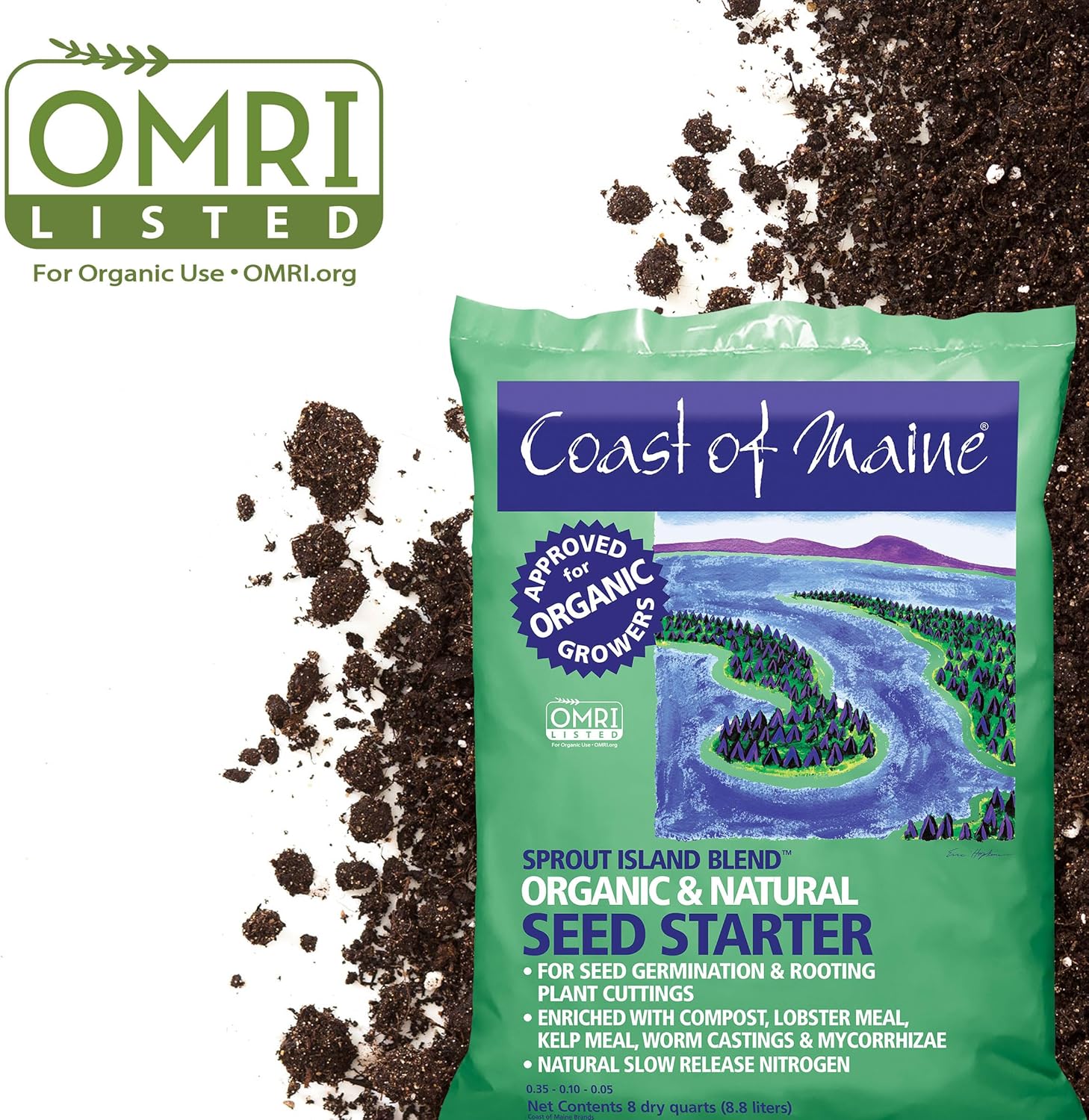 Coast of Maine (8qt) Sprout Island Blend, Organic & Natural Seed Starter for Seed Germination & Root Plant Cuttings