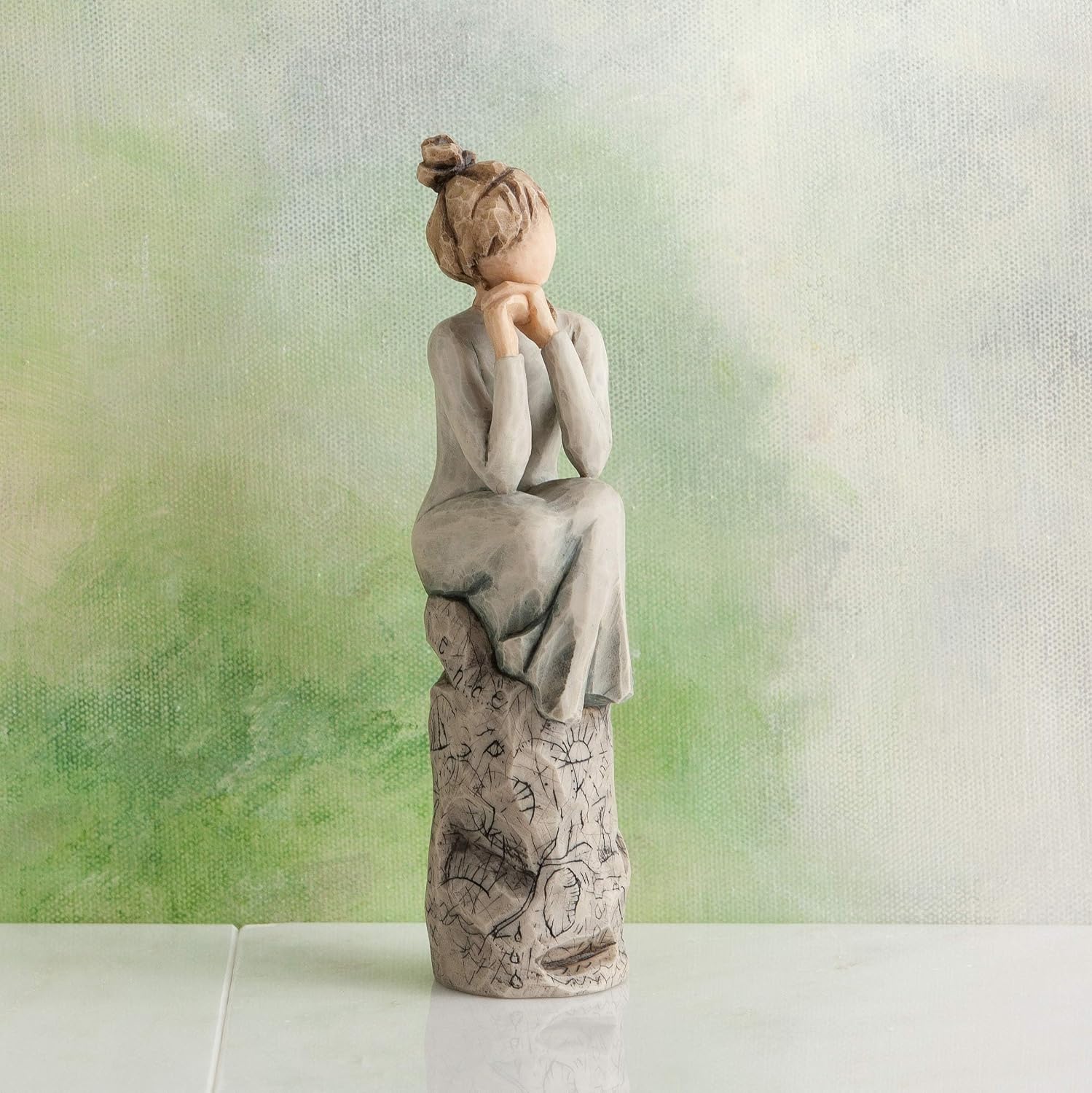 Willow Tree Quietly, Sculpted Hand-Painted Figure | Cast from a Susan Lordi Original Carving, Gift Offering Comfort, Peace, Support and Inner Strength, Includes Enclosure Card
