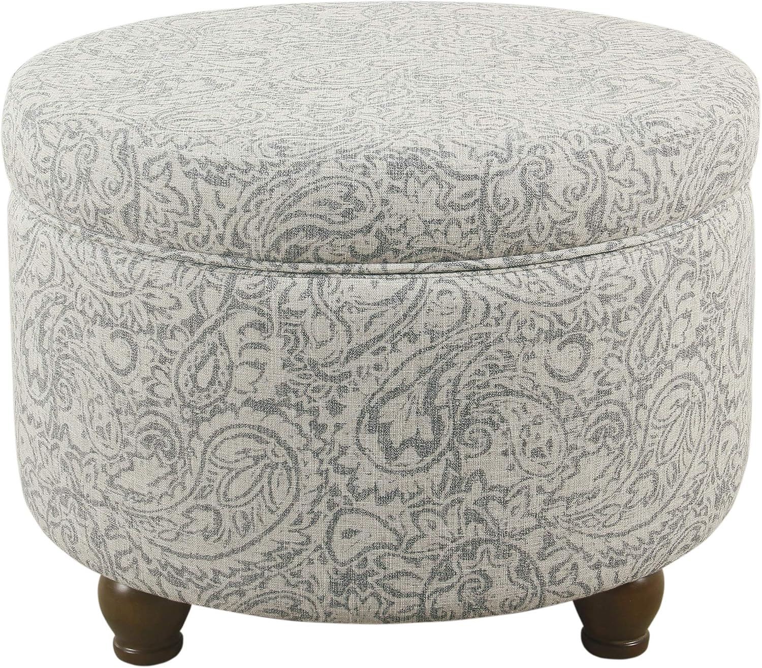 HomePop 24" Large Leatherette Storage Ottoman - Distressed Brown Faux Leather