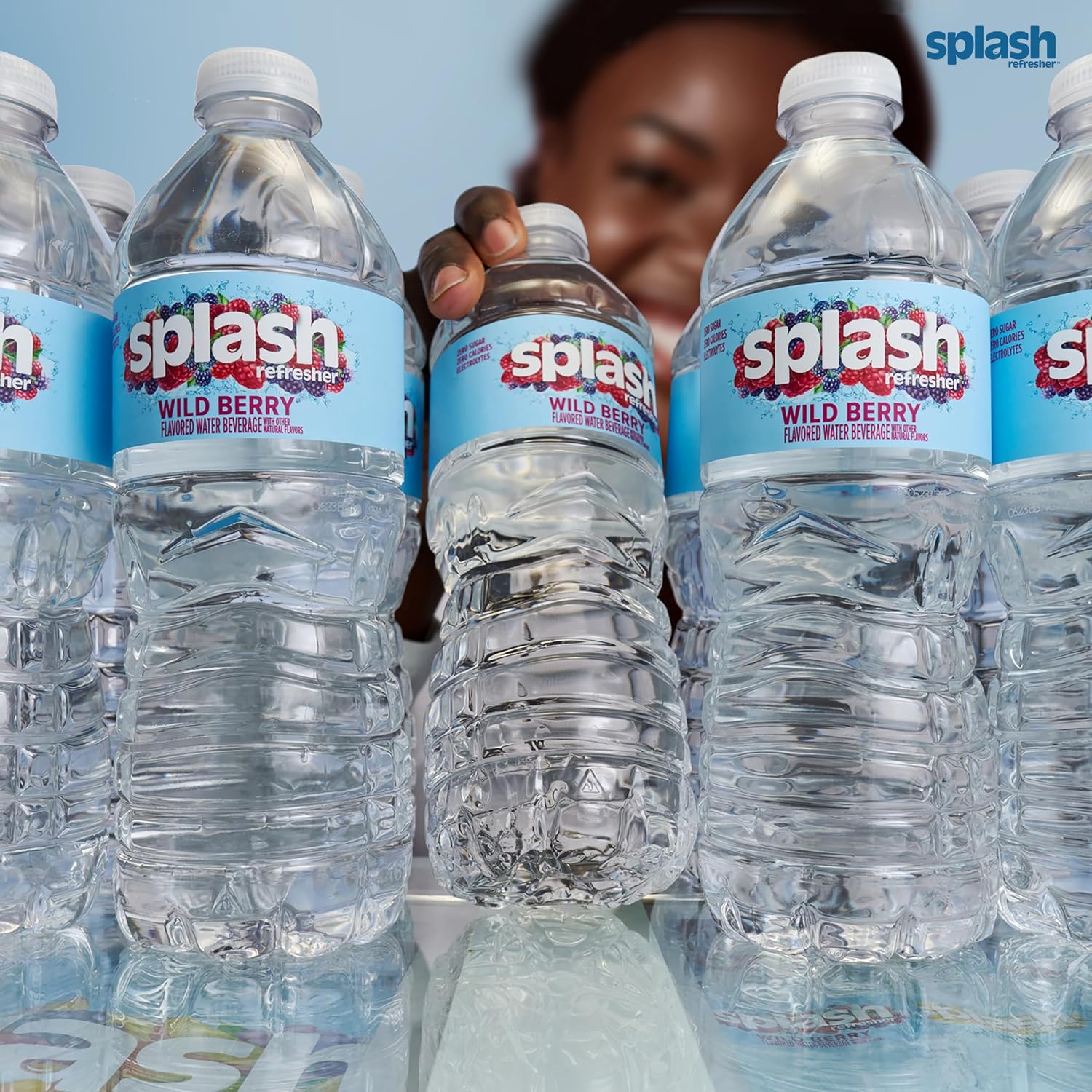 SPLASH REFRESHER Flavored Water Bottles, Mandarin Orange - 6 Pack | Refreshing Flavored Bottled Water with Electrolytes - Zero Sugar & Zero Calories - 16.9 Fl Oz
