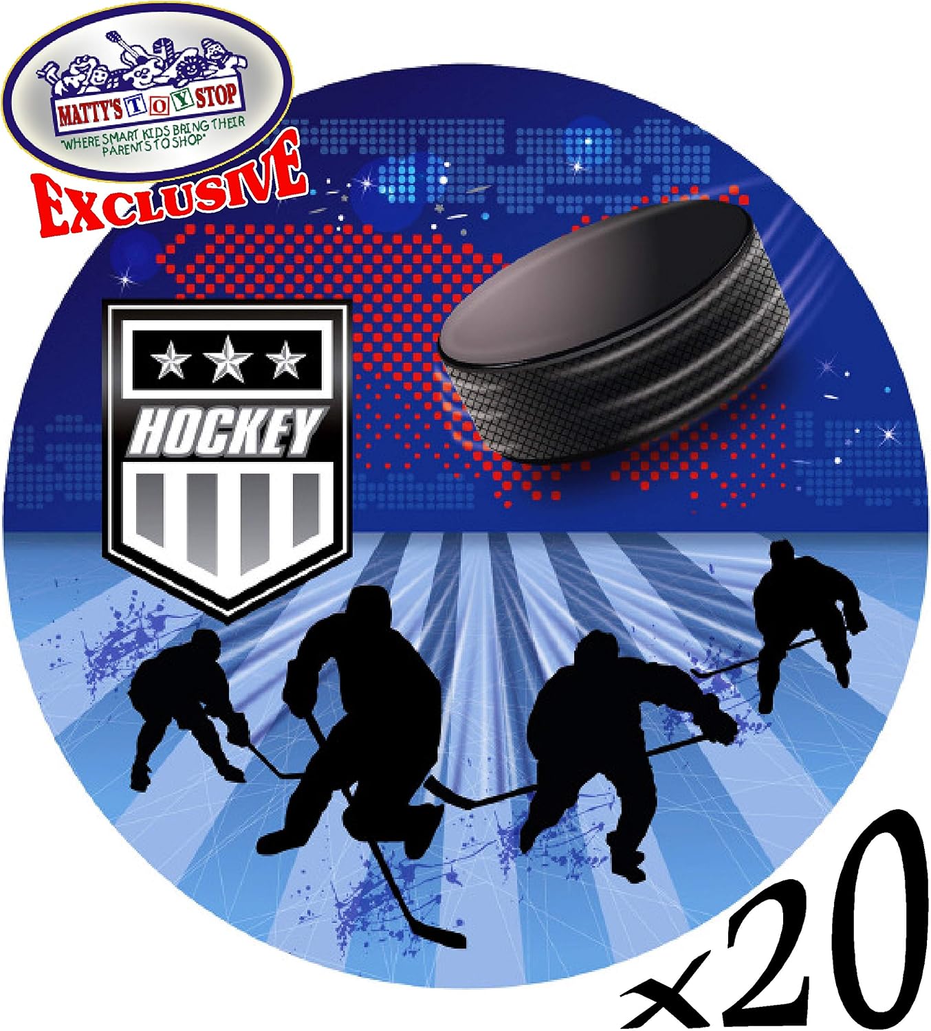 Deluxe Hockey Theme Party Supplies Set for 20 People, Includes 20 Large Plates, 20 Small Plates, 20 Napkins