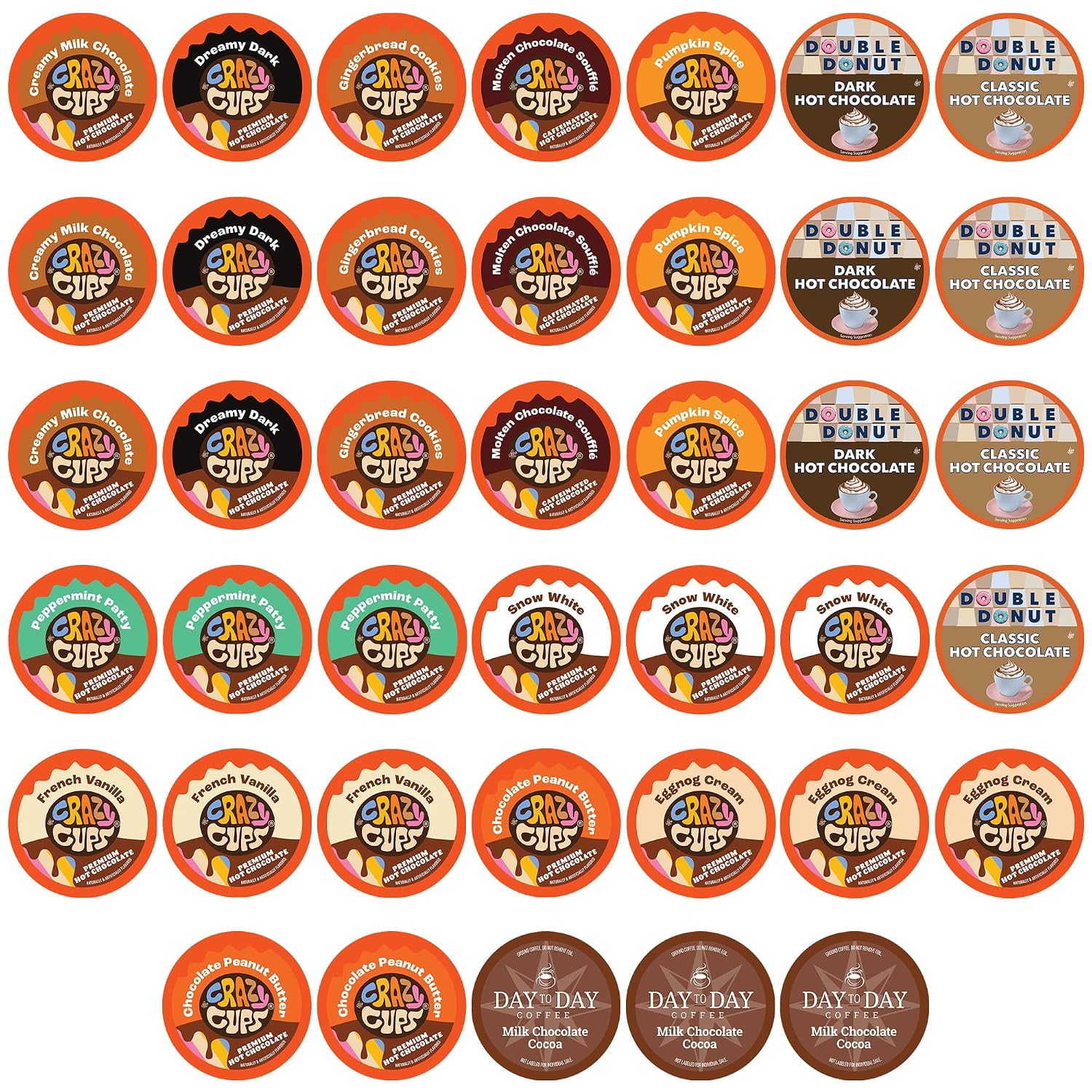 Perfect Samplers Coffee, Tea, Cider,Cappuccino For Keurig K Cups Brewers, Mix 40 Count