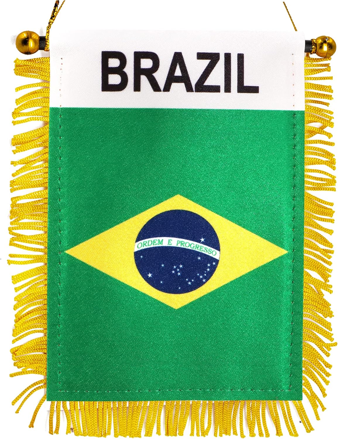 Anley 4 X 6 Inch Nicaragua Fringy Window Hanging Flag - Mini Banner & Car Rearview Mirror Décor - Fringed Nicaraguan Hanging Flag with Suction Cup