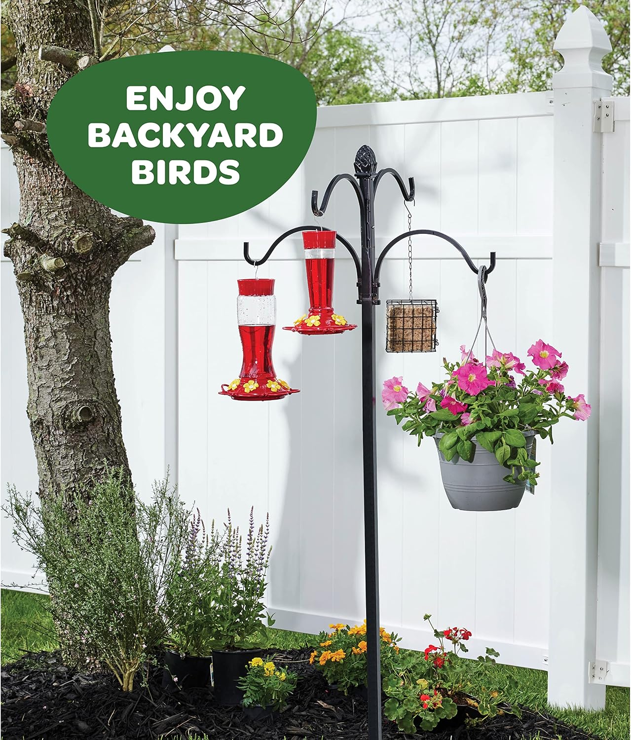 Hummingbird Feeder [Set of 2] Leakproof Clear Plastic 10 oz Wide Mouth.