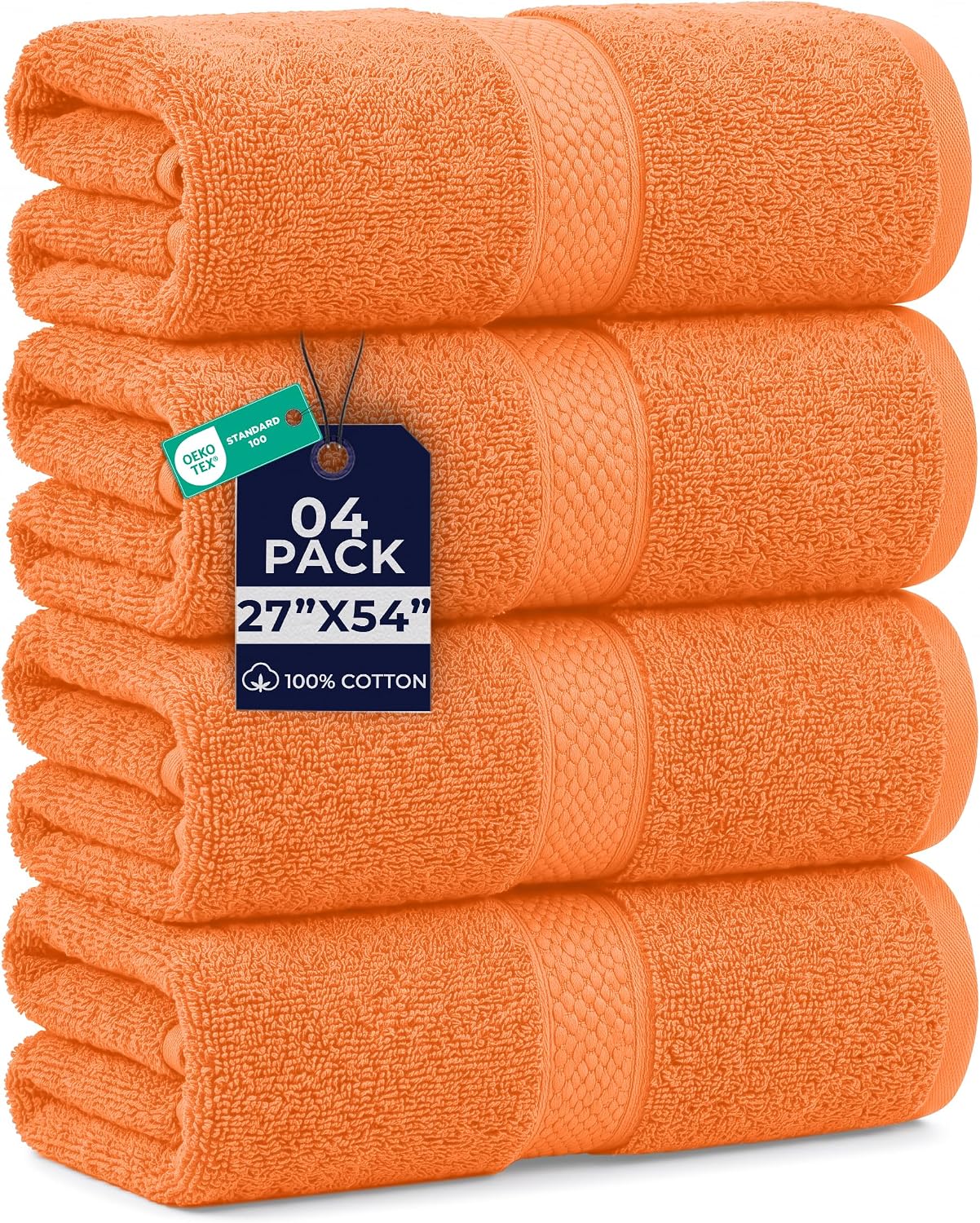 DAN RIVER 24 Pack Cotton Wash Cloths Set for Showering [12x12] White