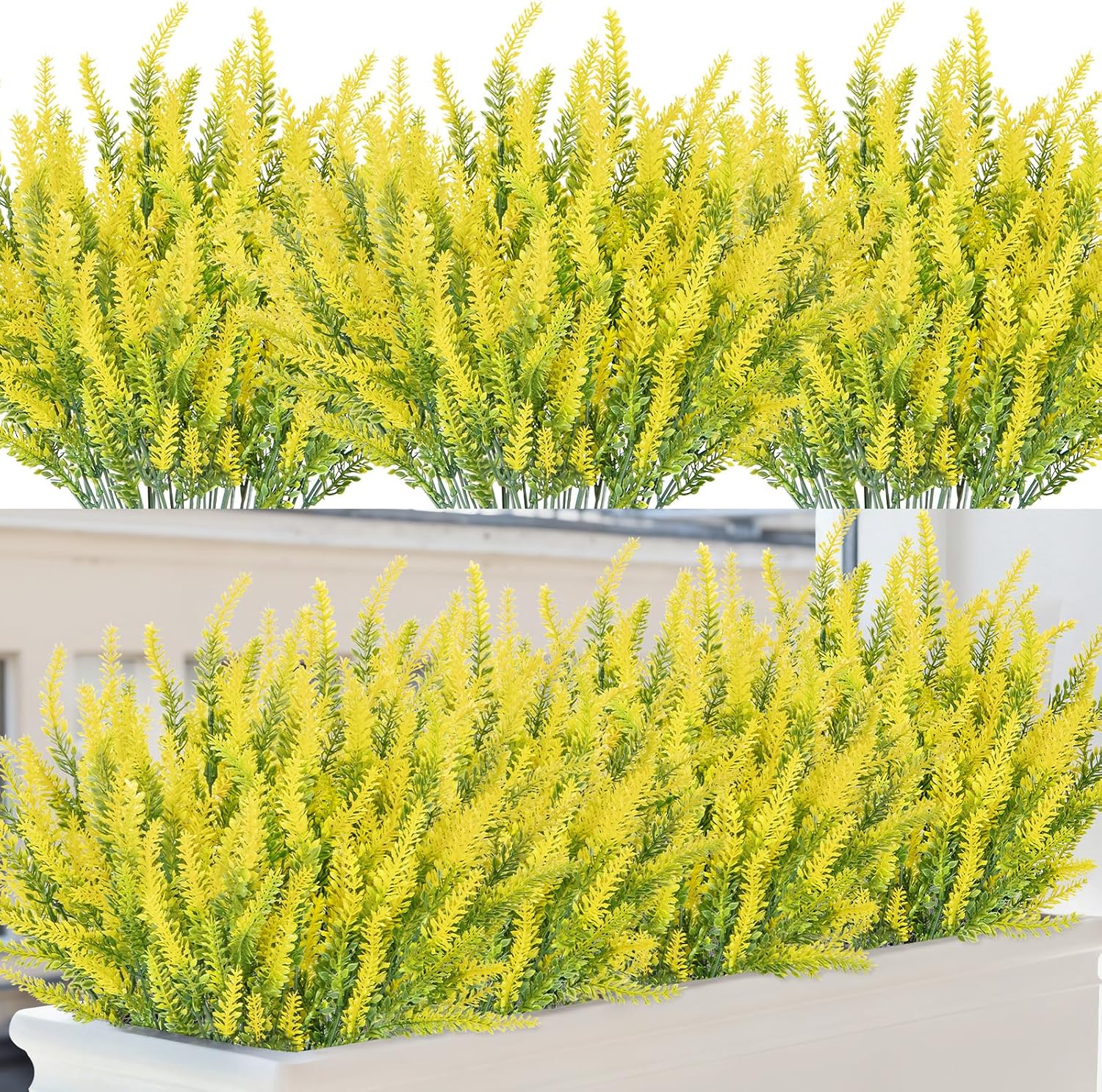 10 Bundles Fake Flowers Artificial Lavender Plants, Purple