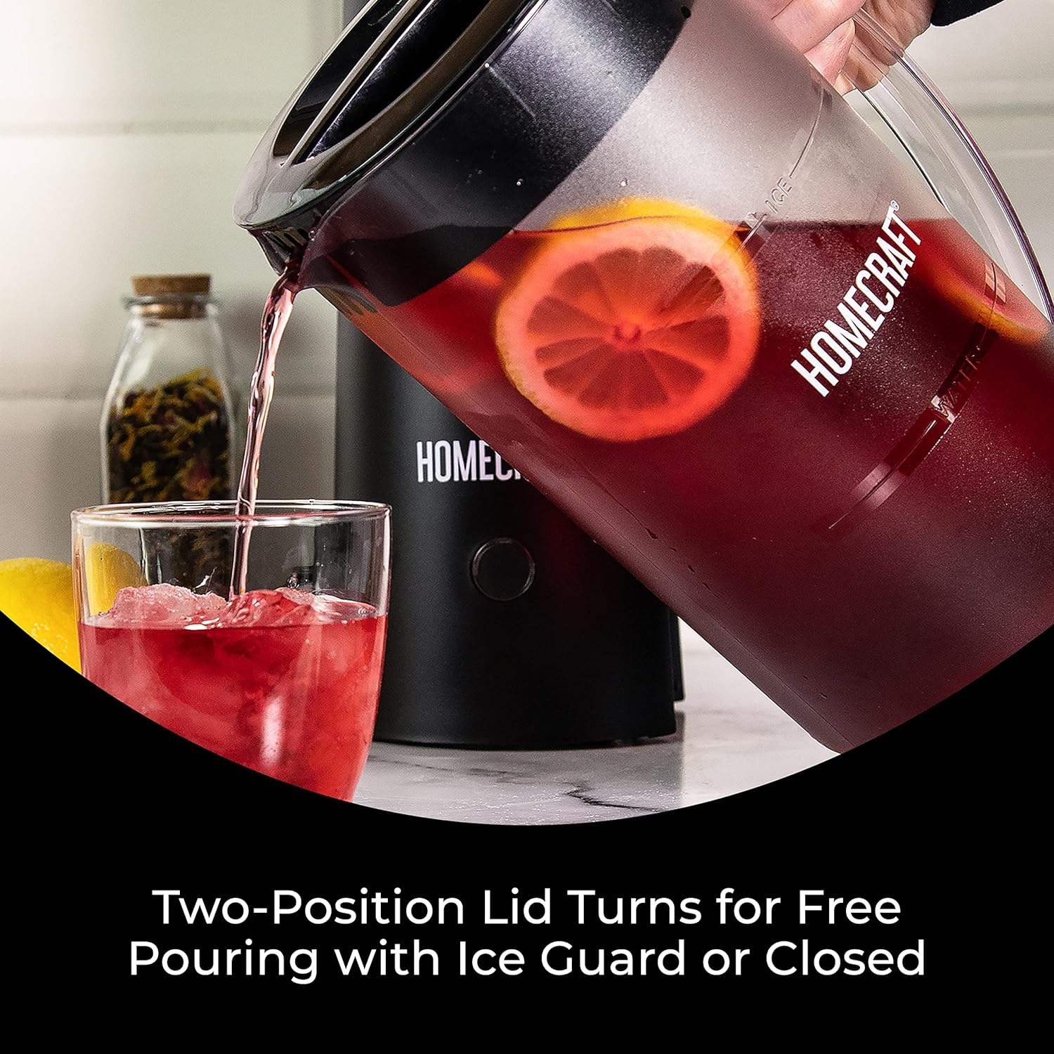 Homecraft 3-Quart Iced Coffee and Tea Maker with Filter Basket, Flavor Enhancer, Adjustable Brew Strength, Black