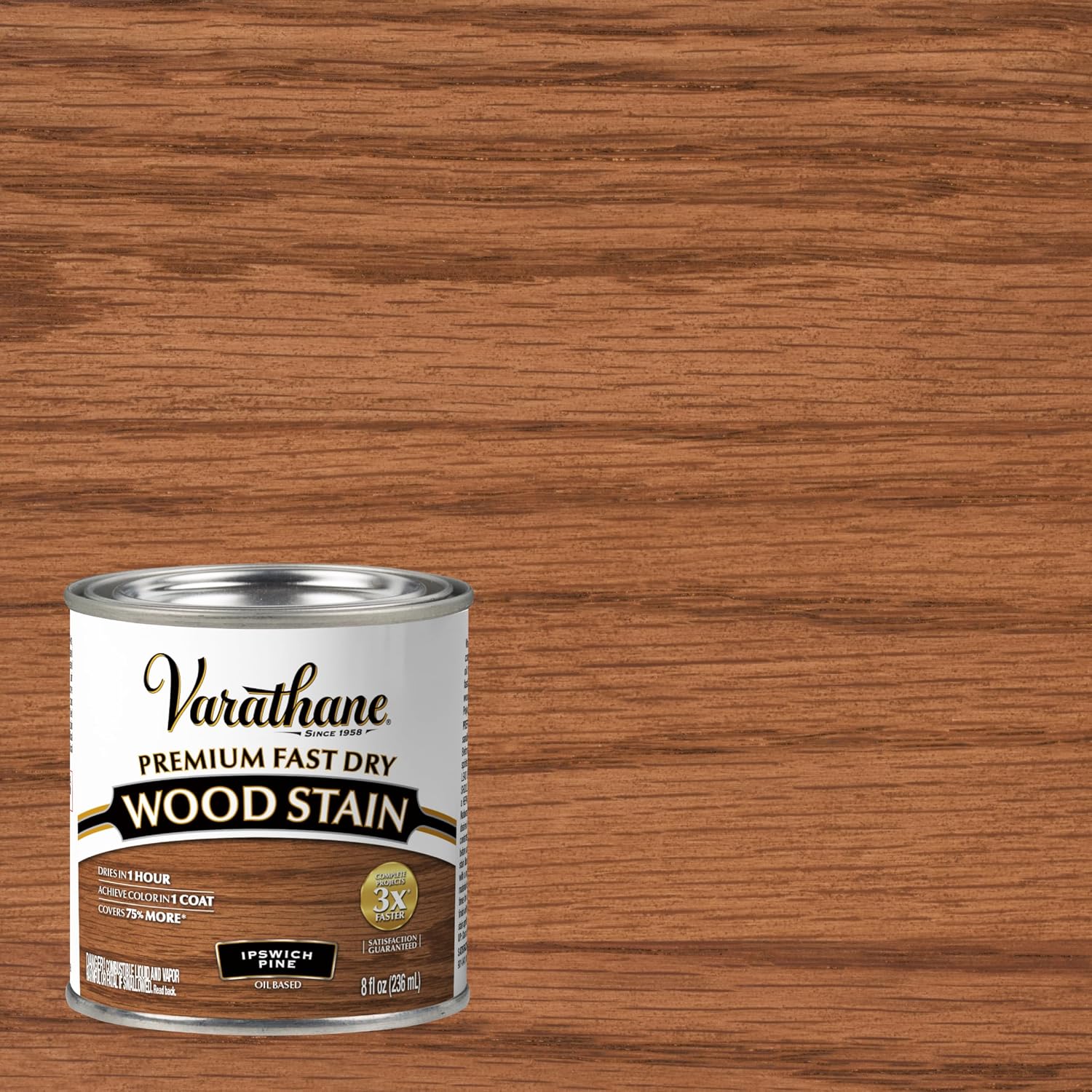 Varathane Premium Fast Dry Weathered Gray Wood Stain | Oil-Based, 1 Coat Color, 1 Hour Dry Time, Interior Wood Stain, Furniture, Cabinets, Doors, Covers Up to 275 Sq Ft, Quart