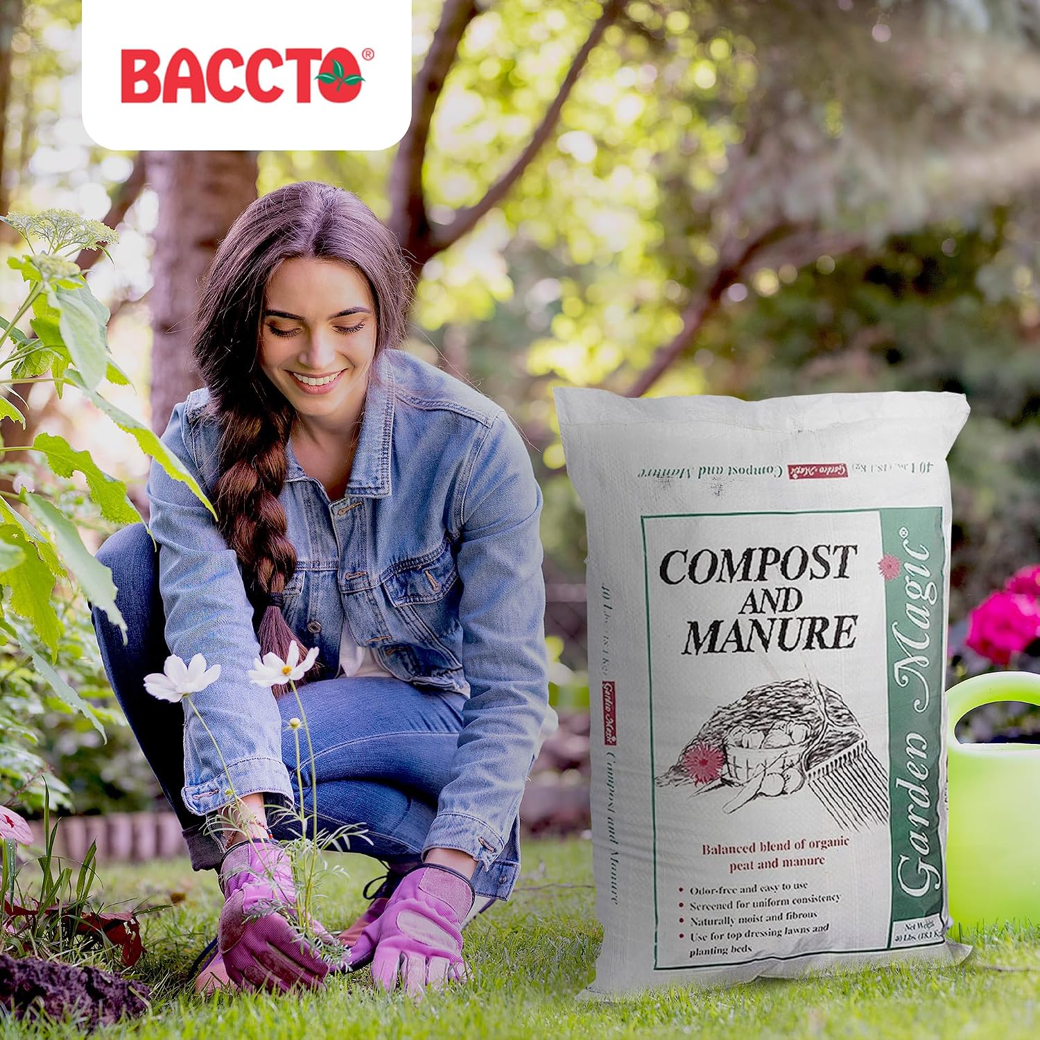 Michigan Peat Garden Magic Odor-Free Compost & Manure Blend, 40 lb | Outdoor Lawn and Gardeniing Mixture with Nutrients and Minerals for Soil Potting and Planting