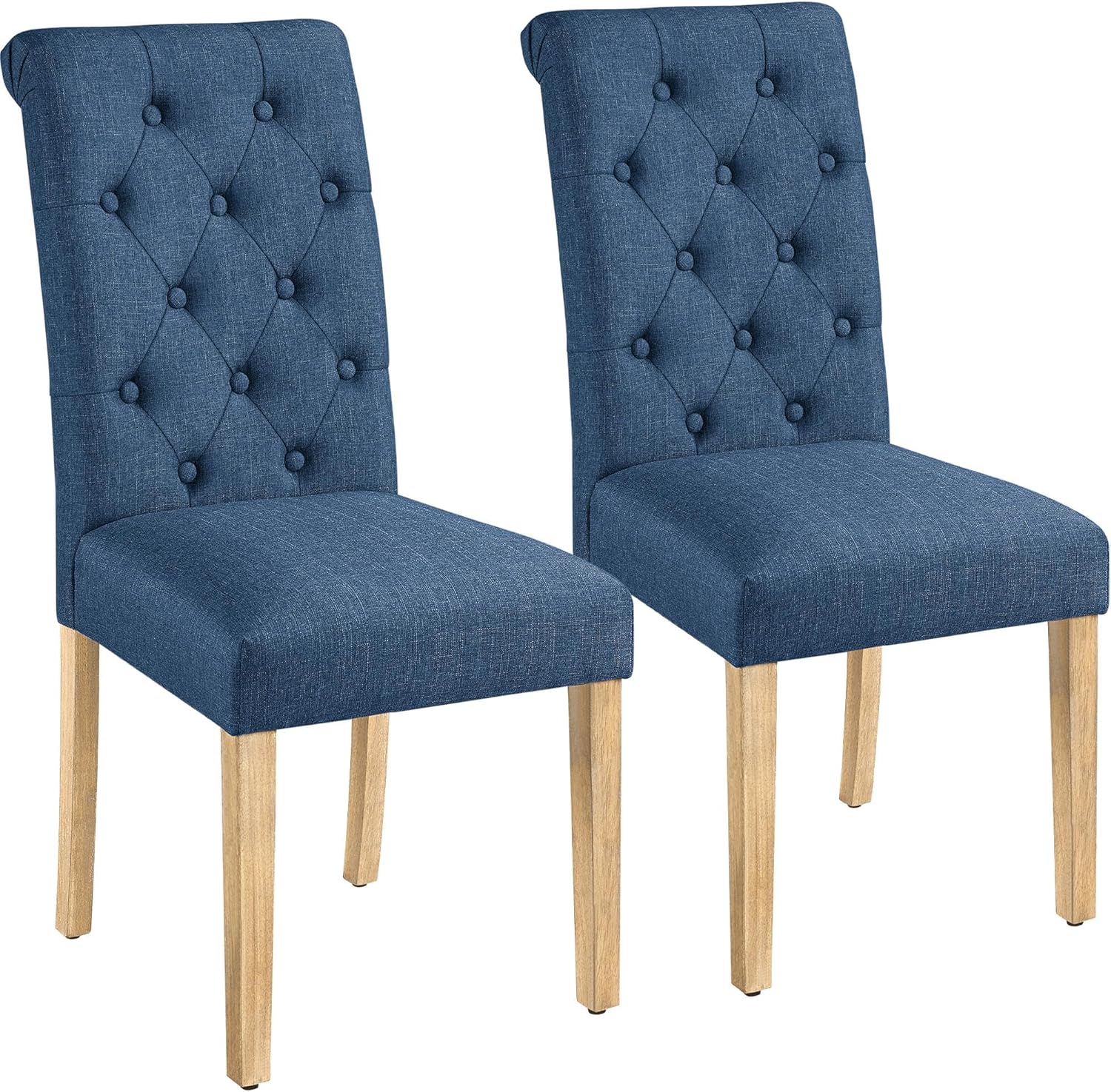 Yaheetech Dining Chairs Set of 2 Modern Upholstered Parson Chairs Dark Gray