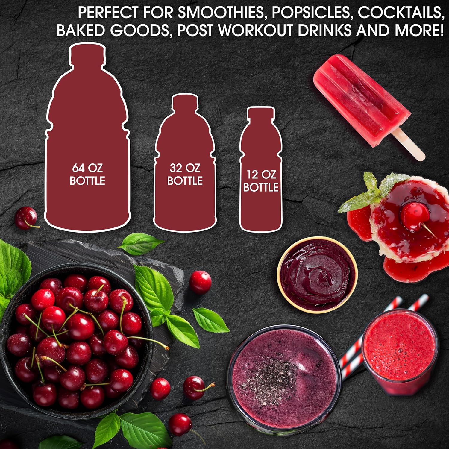 Cherry Bay Orchards Montmorency Tart Cherry Juice - 12oz Ready to Drink Bottle - 100% Domestic, All Natural Ingredients, No Added Sugar, Gluten-Free