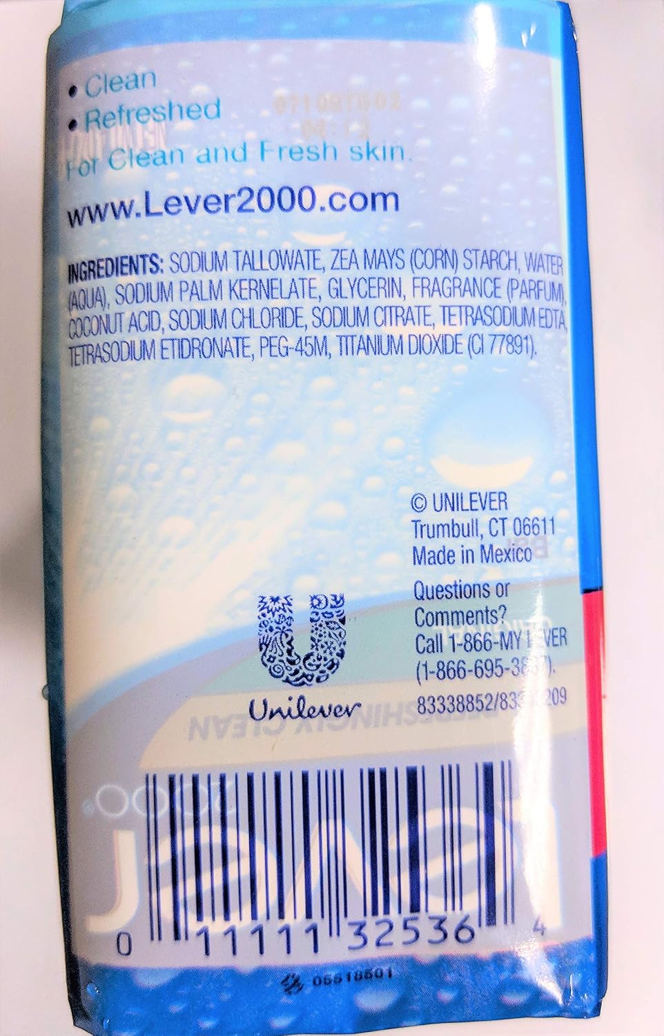 Lever 2000 Original Refreshing Bar Soap, Perfectly Fresh 4 oz, 2 ea