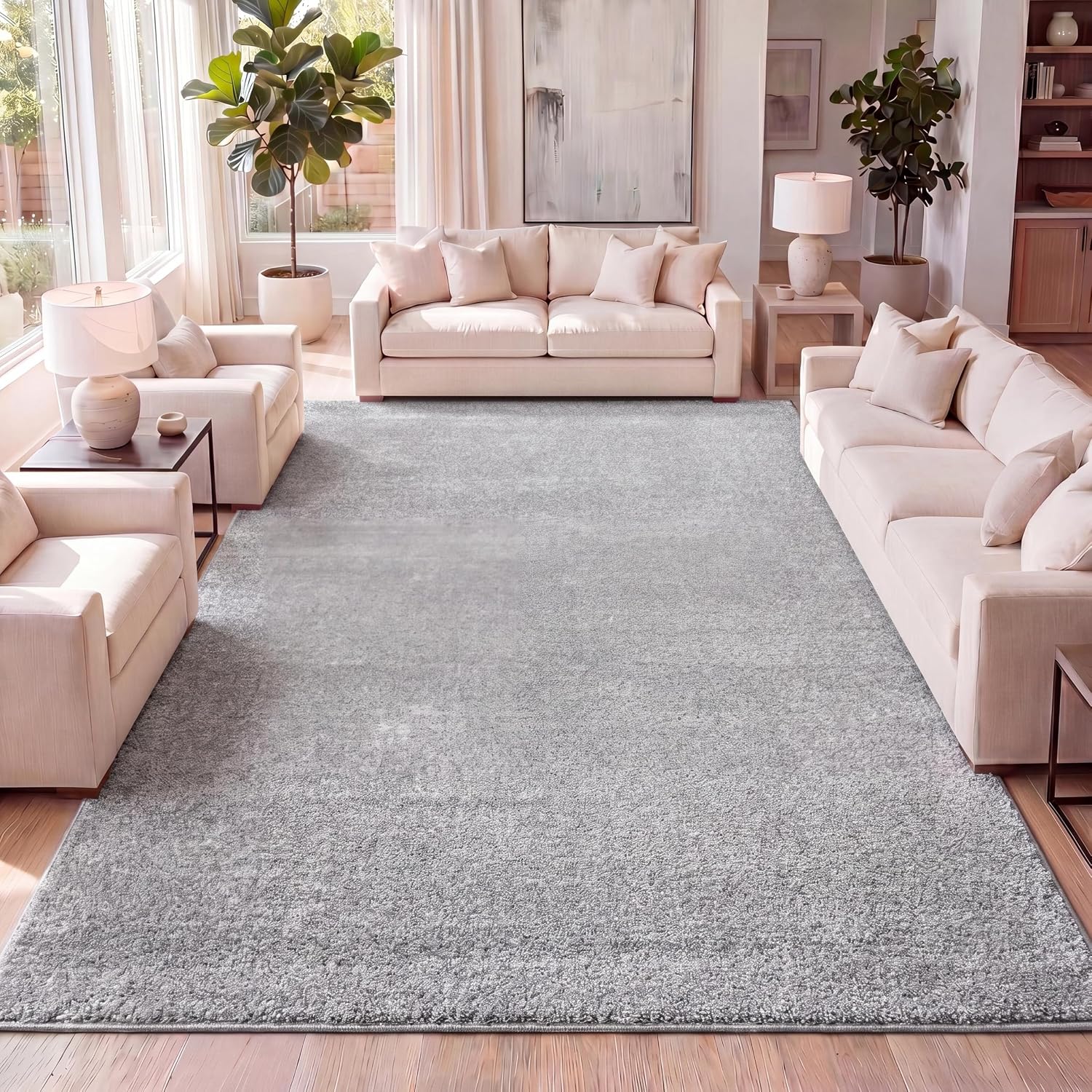 JONATHAN Y Haze Solid Low-Pile Brown Indoor Area Rug 8x10, Coastal, Bohemian, Minimalist, Classic, Easy-Cleaning for Living Room, Bedroom, Kitchen