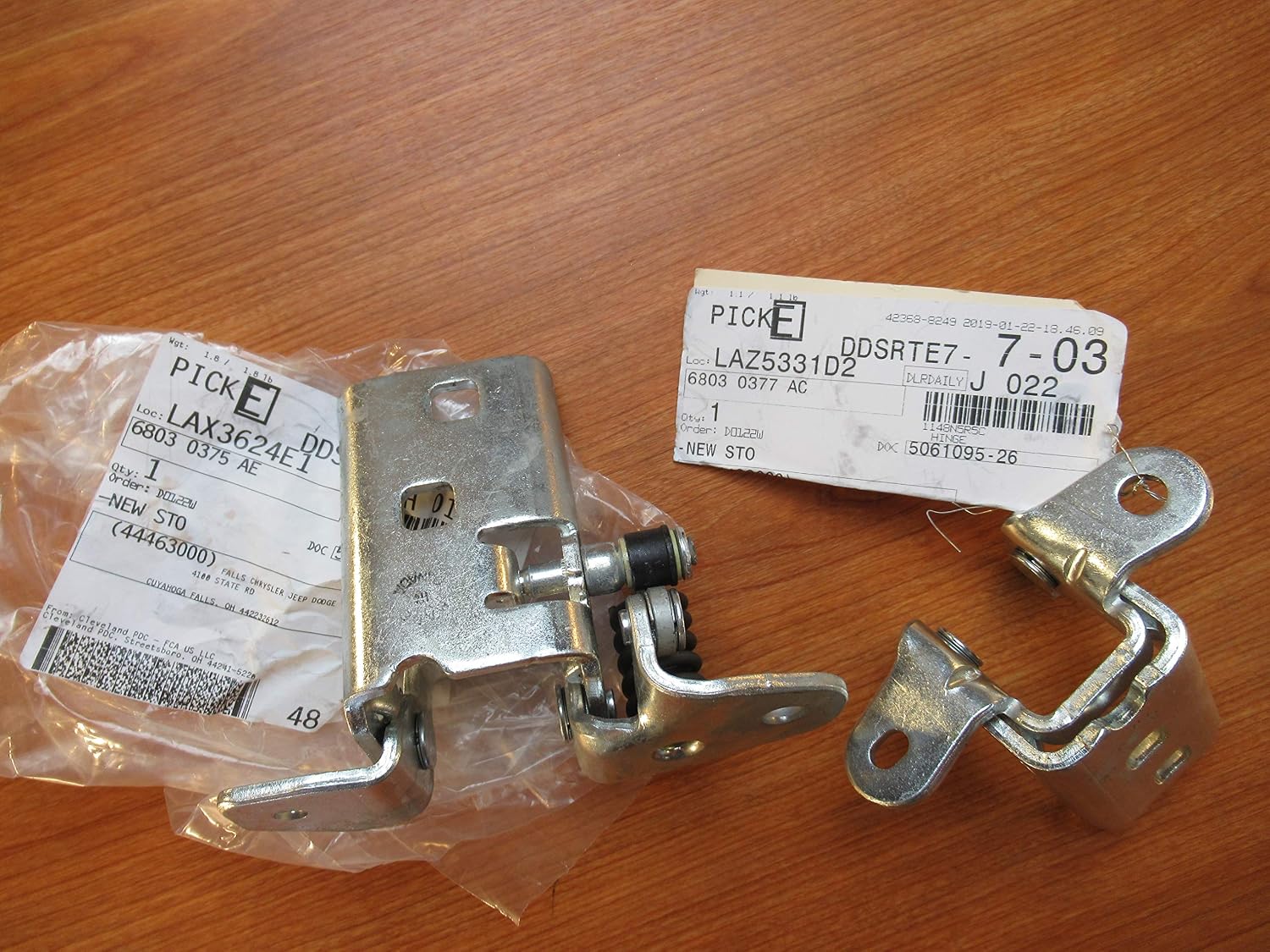 Dodge Grand Caravan Upper AND Lower Door Hinges For Driver's Side Door Mopar OEM