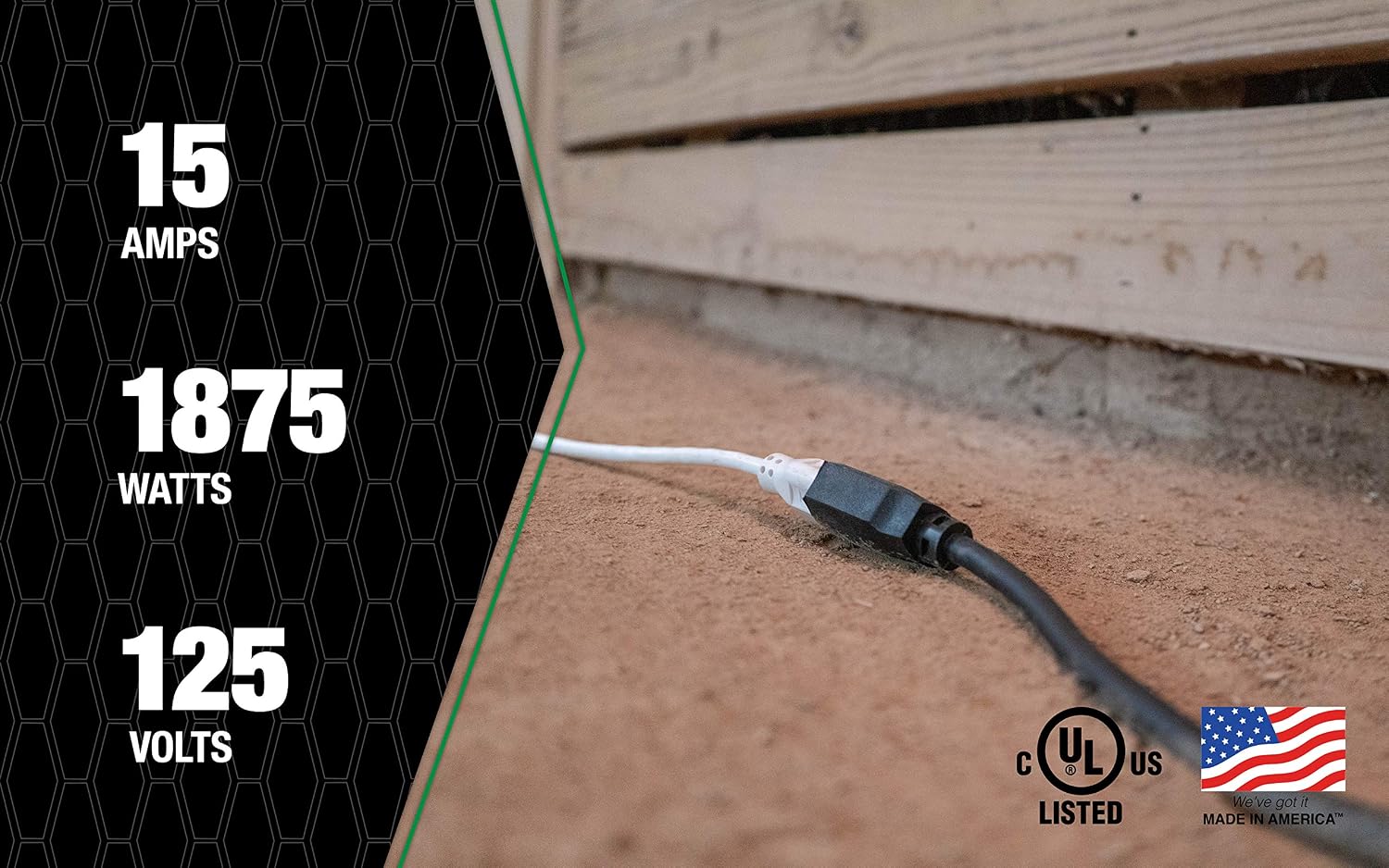Southwire AGRIPRO 12/3 Heavy Duty Extension Cord, 25ft, Farm/Workshop Cord, SJTOW, Black, 67729001