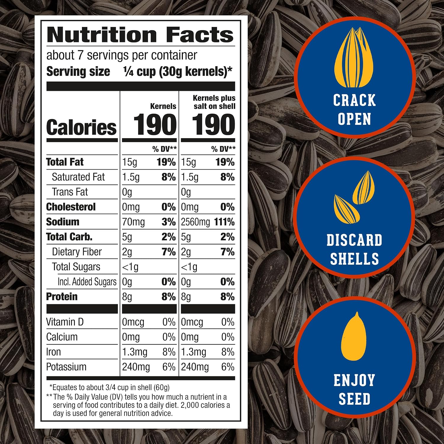 DAVID Jumbo Sunflower Seeds, Original Flavor, 5.25 oz.