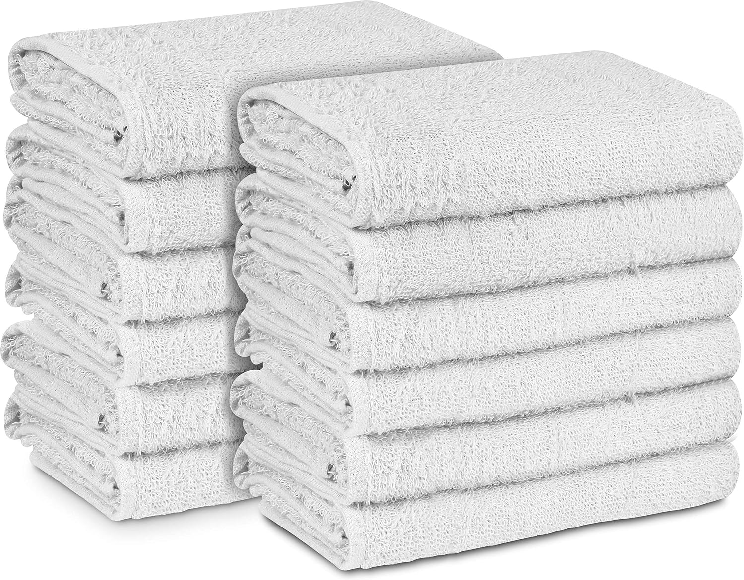 100% Cotton Economy Salon Towels Gym Towels Hand Towel, Maximum Softness, Absorbency & Durability, (15" L x 25" W 2.25Lbs/Doz., White, 24 Piece
