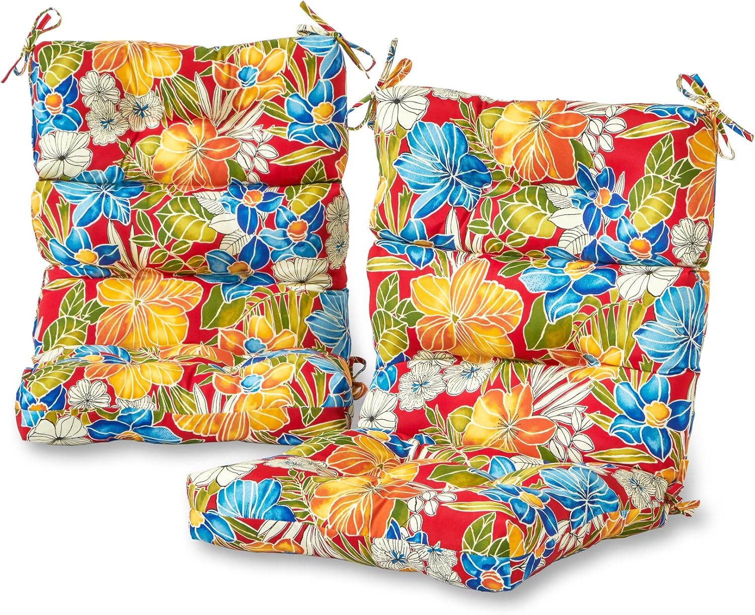 Greendale Home Fashions Outdoor 44x22-inch High Back Chair Cushions (Set of 2), Cement