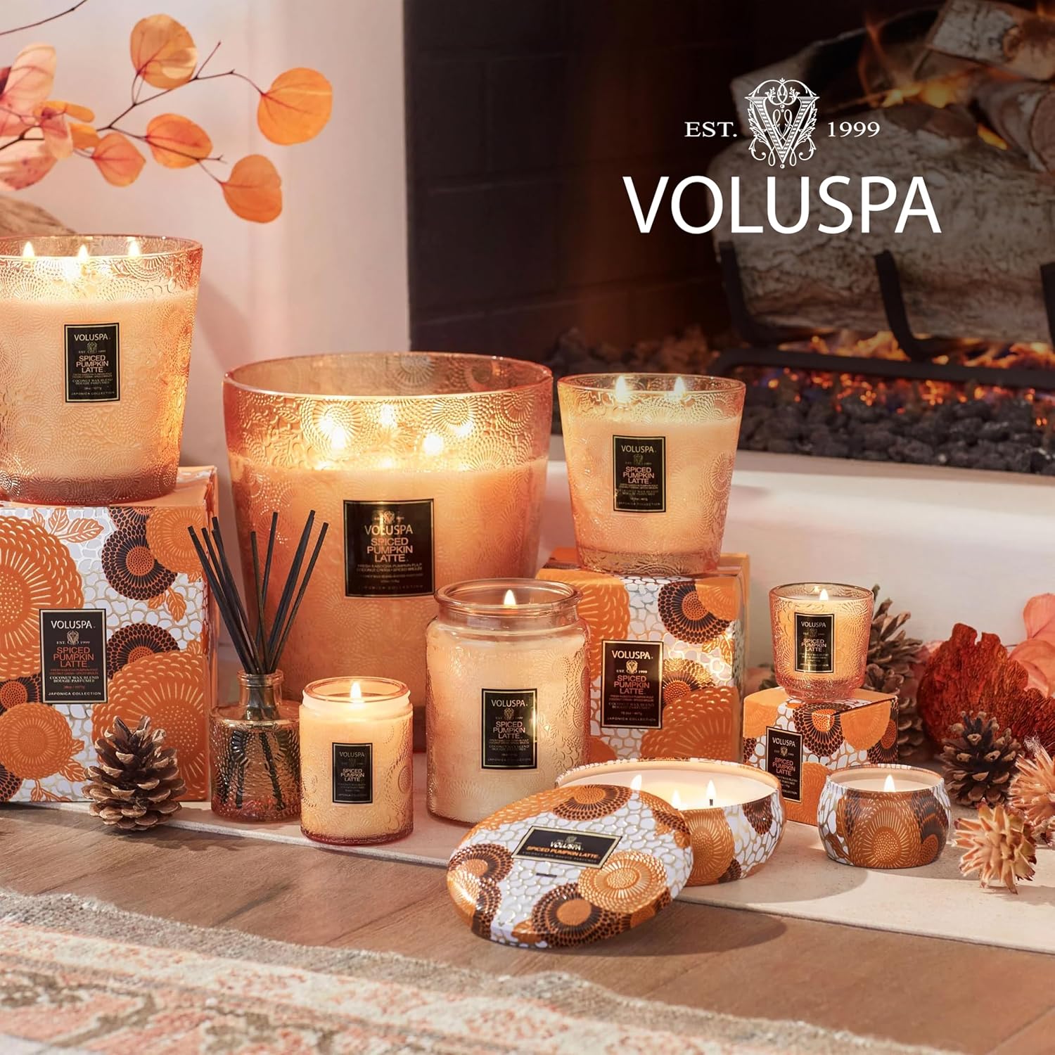 Voluspa Santal Vanille Scented Reed Diffuser, 3.4 oz, Luxury Santal Diffuser, Oil Reed Diffusers for Home, Handcrafted in the USA