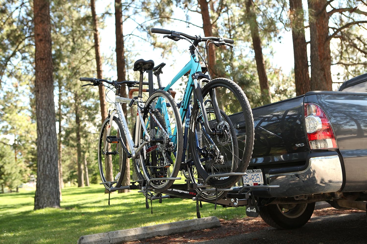 Swagman XTC2 Hitch Mount Bike Rack – Platform Carrier for 2 Bikes, Ratcheting Hook System, Compact Clam-Shell Folding Design | Platform Carrier for 2 Bikes, Ratcheting Hook System, Compact Clam-Shell Folding Design, 1-1/4" or 2" Hitch Receiver