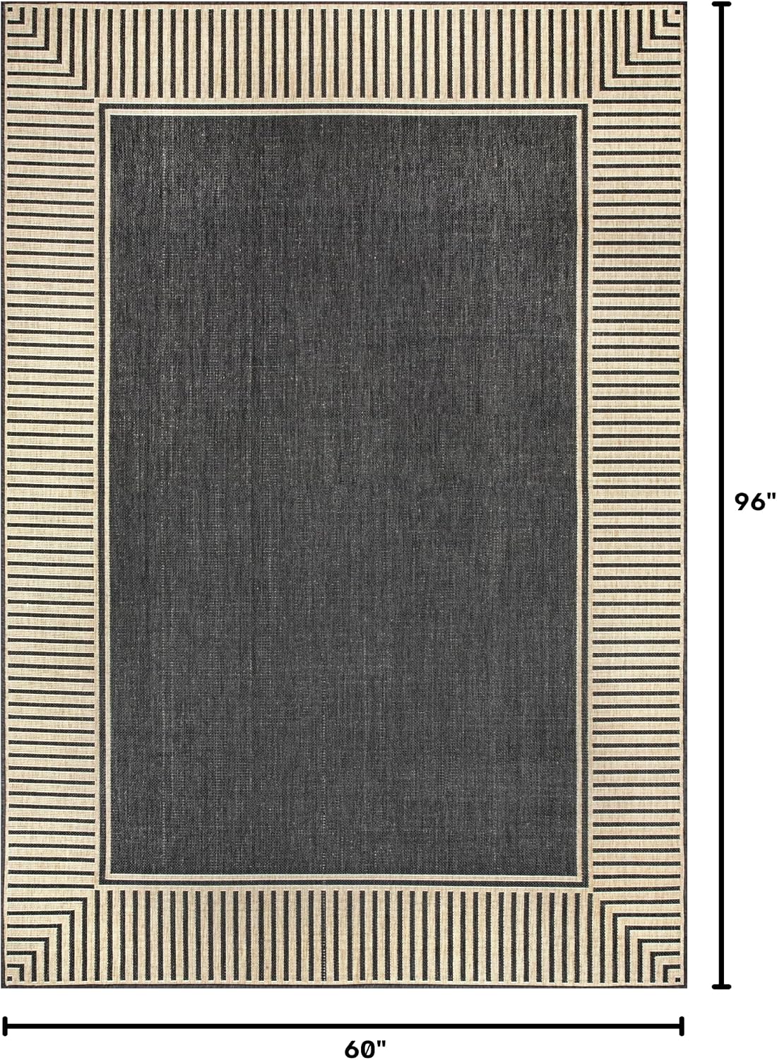 nuLOOM Asha Light Brown Bordered Indoor/Outdoor Area Rug, 4' x 5'