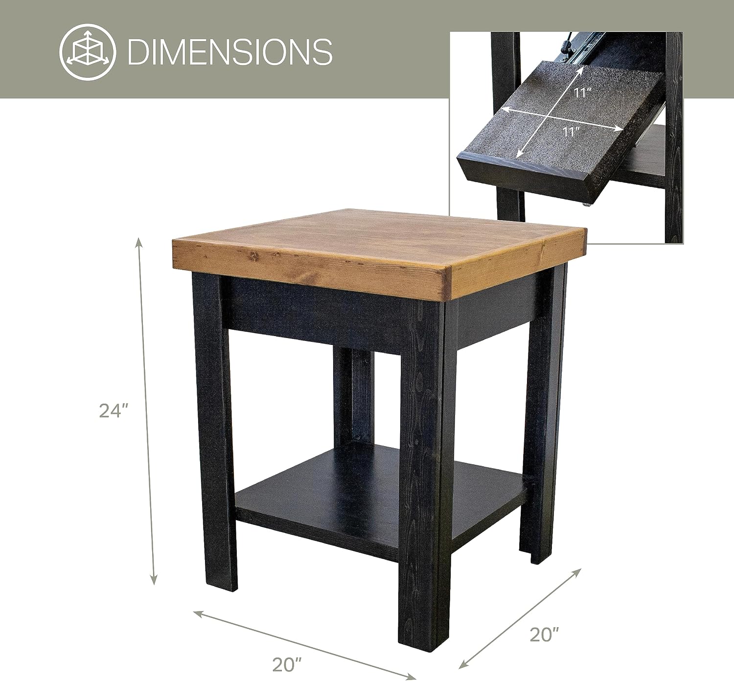 American Furniture Classics Gun Concealment Nightstand/End Table