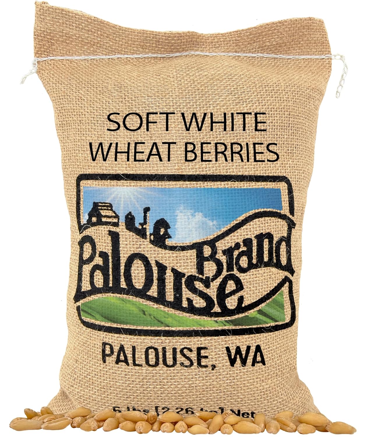 Palouse Brand Certified Glyphosate Residue Free Soft White Wheat Berries | 5 LBS | Family Farmed in Washington State | Non-GMO Project Verified | Kosher | Field Traced