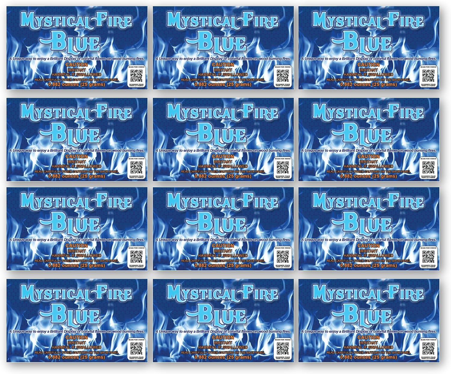 Mystical Fire Blue Fire Color Changing Packets Blue Fire Color Packets 12pk | 12-pack color changing fire packets creates vibrant blue flames in