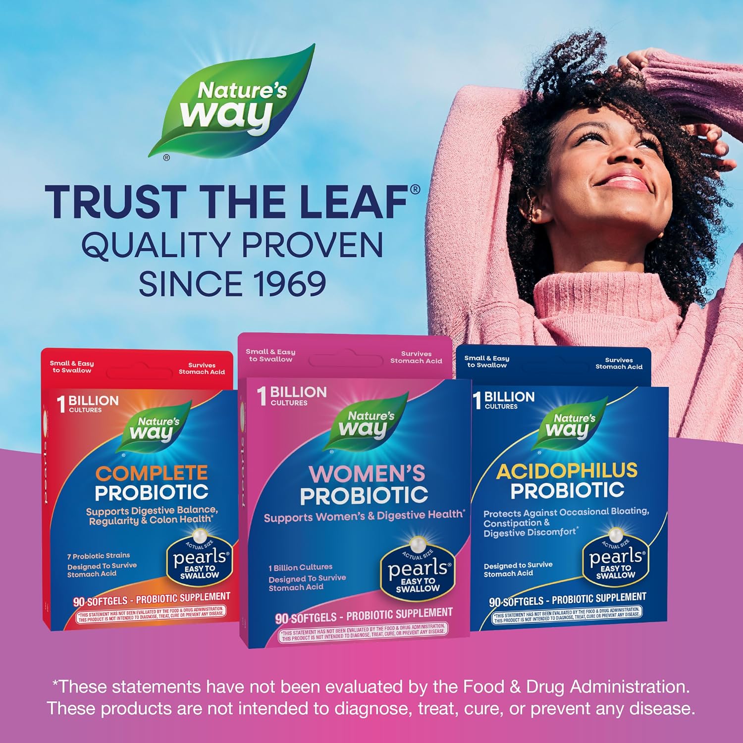 Nature's Way Women's Probiotic Pearls, Supports Vaginal Health*, 30 ct | Supports Vaginal & Digestive Health*, 1 Billion Live Cultures, Protects Against Occasional Bloating & Constipation*, Softgels