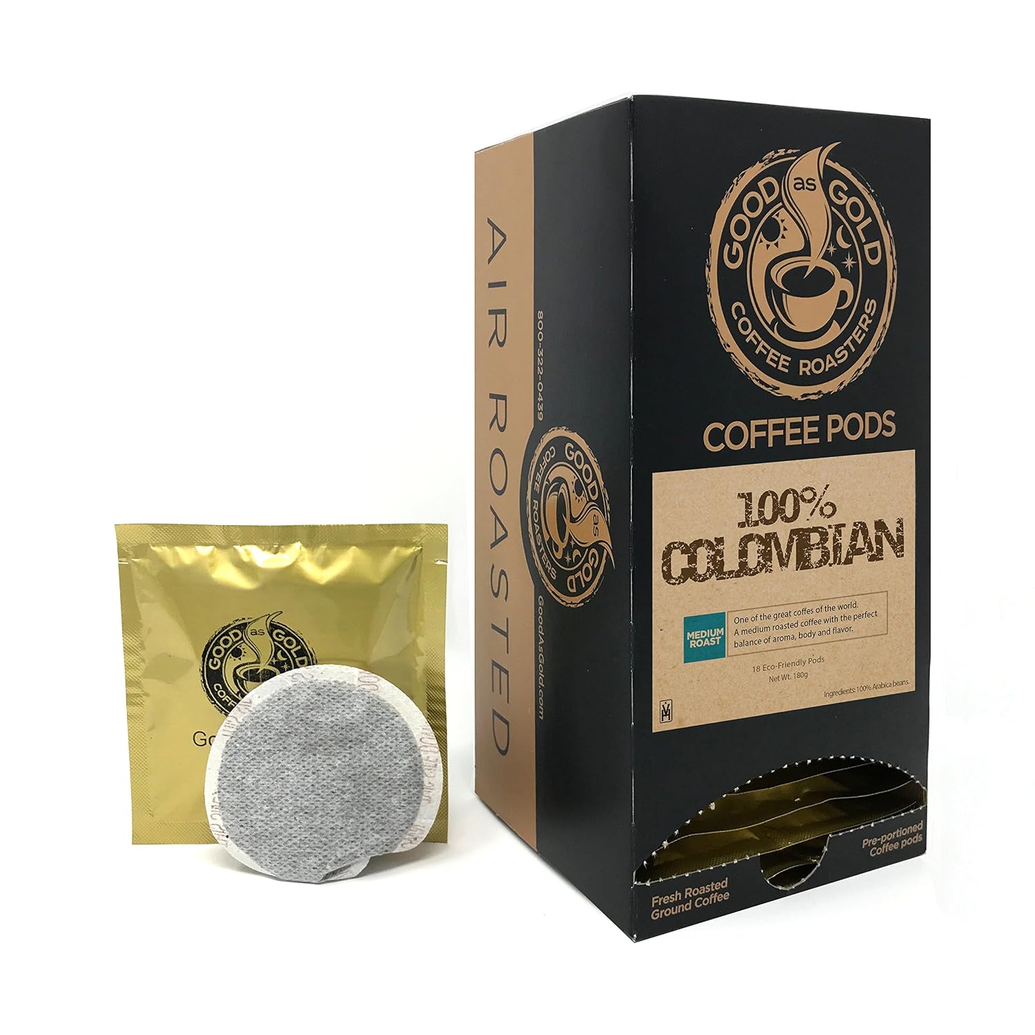 SUMATRA DARK ROAST COFFEE PODS - Good As Gold Coffee - (1 Box / 18 Single Serve Coffee Pods)