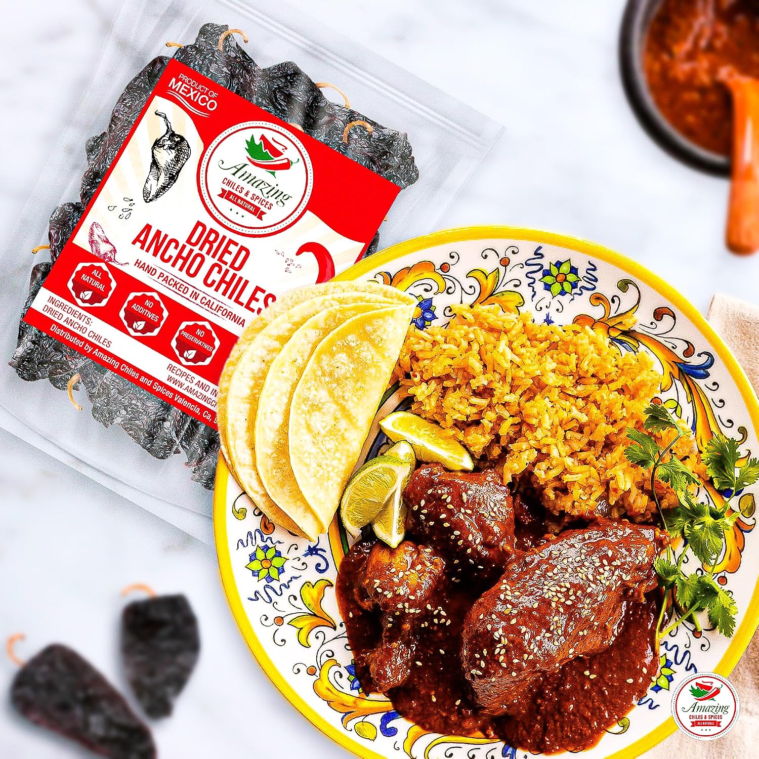 Dried Chile Peppers Variety Pack 12oz Ancho Guajillo Pasilla Mexican Chili