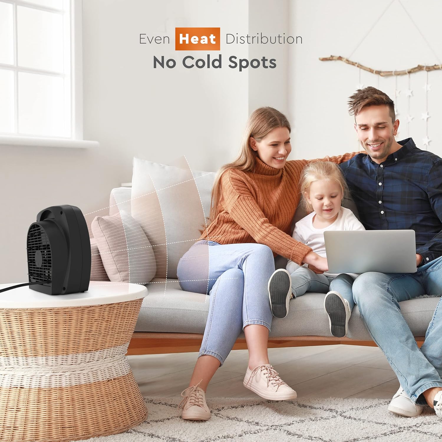 Comfort Zone Indoor Space Heater with Adjustable Thermostat, Fan Forced, Electric, Overheat Protection, Safety Tip-Over Switch, Energy Efficient