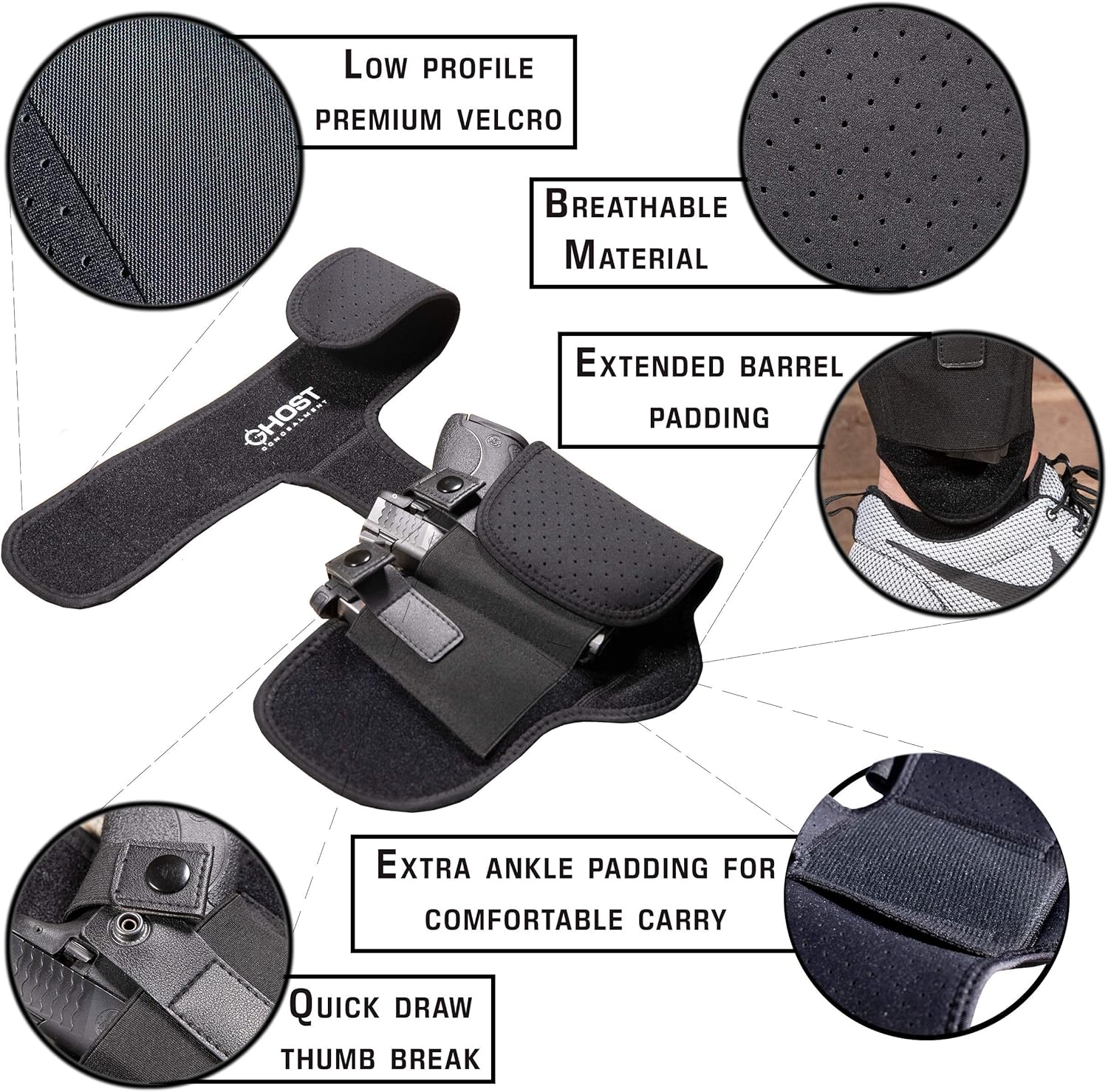 Ankle Holster for Concealed Carry Pistol | Universal Leg Carry Gun Holster with Magazine Pouch | Men and Woman Holster