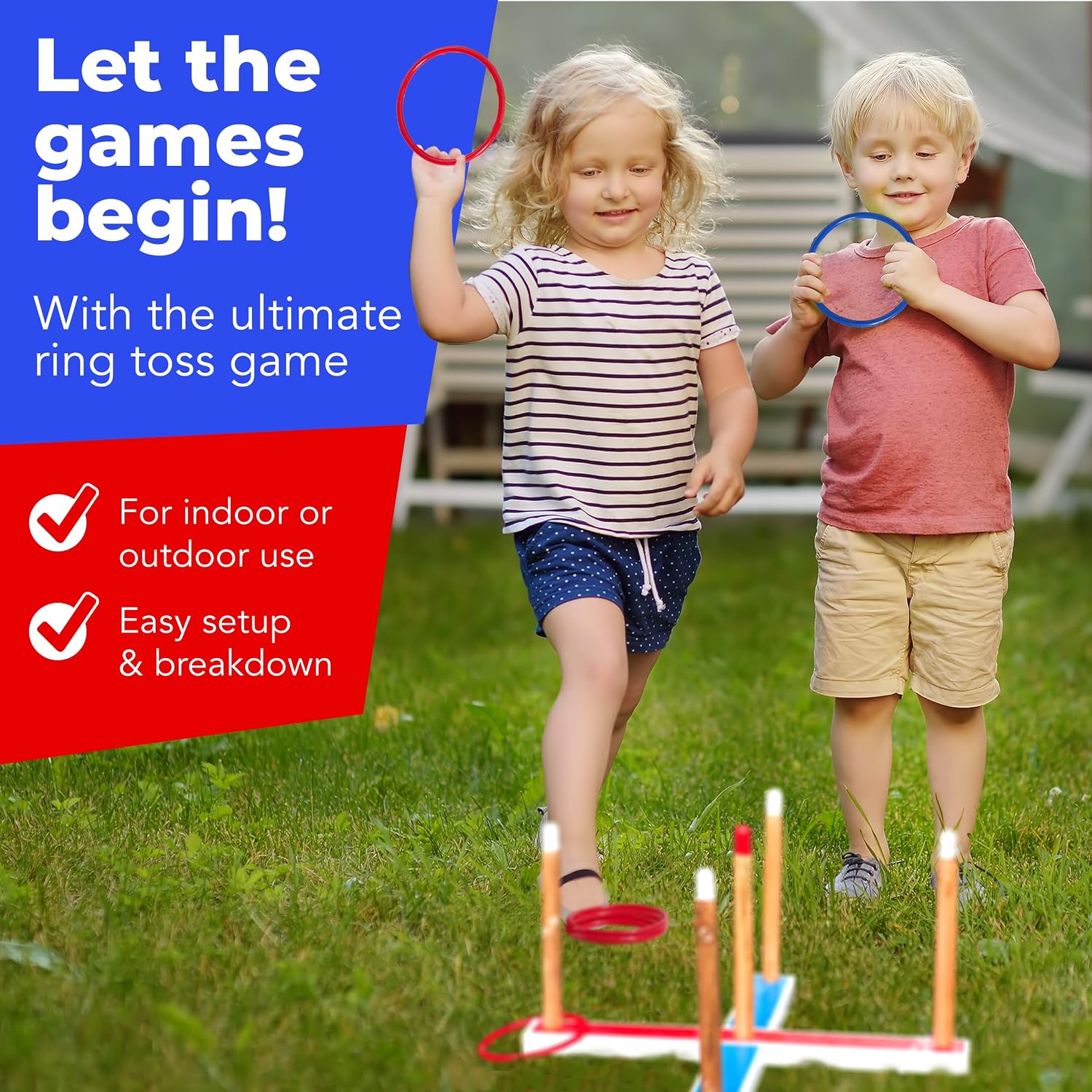 Elite Sportz Ring Toss Games for Kids - Outdoor Yard Game for Adults & Family - Backyard Toys, Outdoor Game, Backyard Games