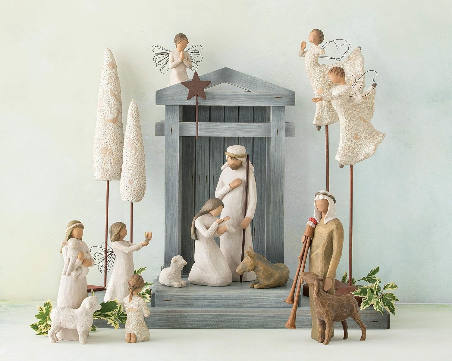 Willow Tree Ox and Goat, Sculpted Hand-Painted Nativity Figures, 2-Piece Set | Extends the Willow Tree Nativity Scene, Designed by Artist Susan Lordi, Heirloom Keepsake, Display on Shelf or Table