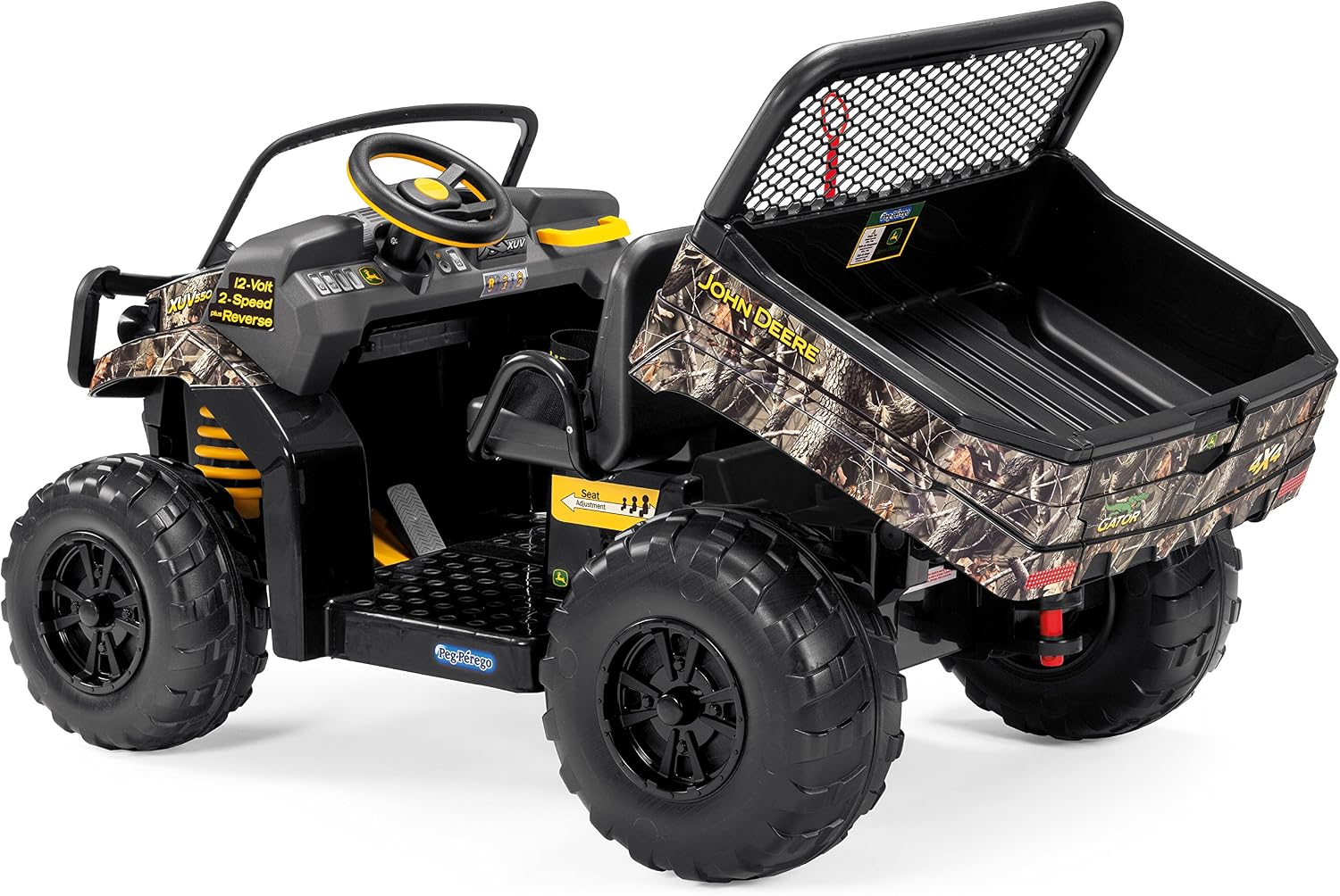 Peg Perego John Deere Gator XUV Realtree Camo Extra-Large 12 Volt Ride-on, Durable Design for Kids 3-8