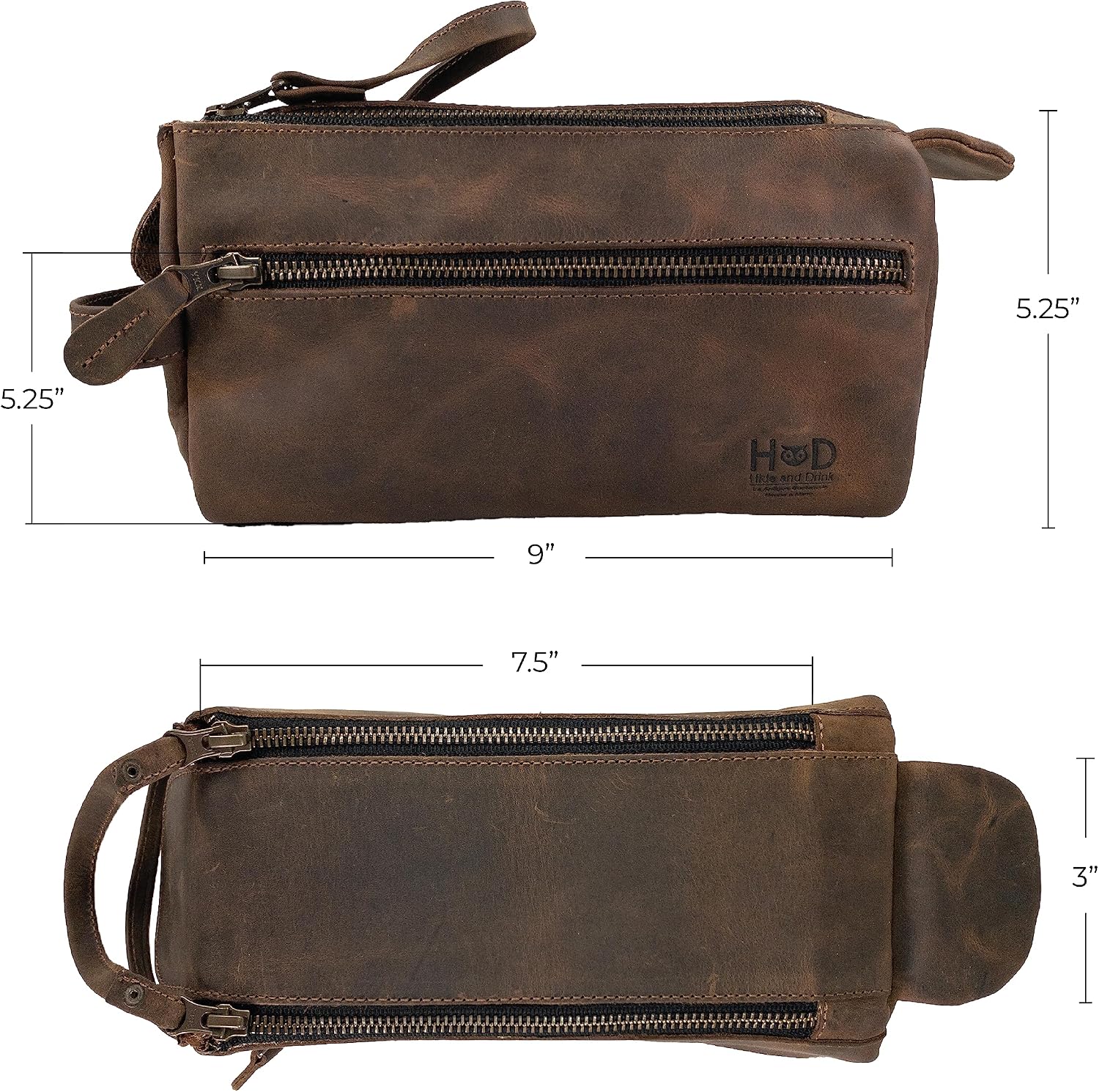 Hide & Drink, Toiletry Bag w/Handles, Hygiene Organizer, Travel Dopp, Razor Case, Bathroom, Shaving, Cosmetic Storage, Travel & Grooming Essentials