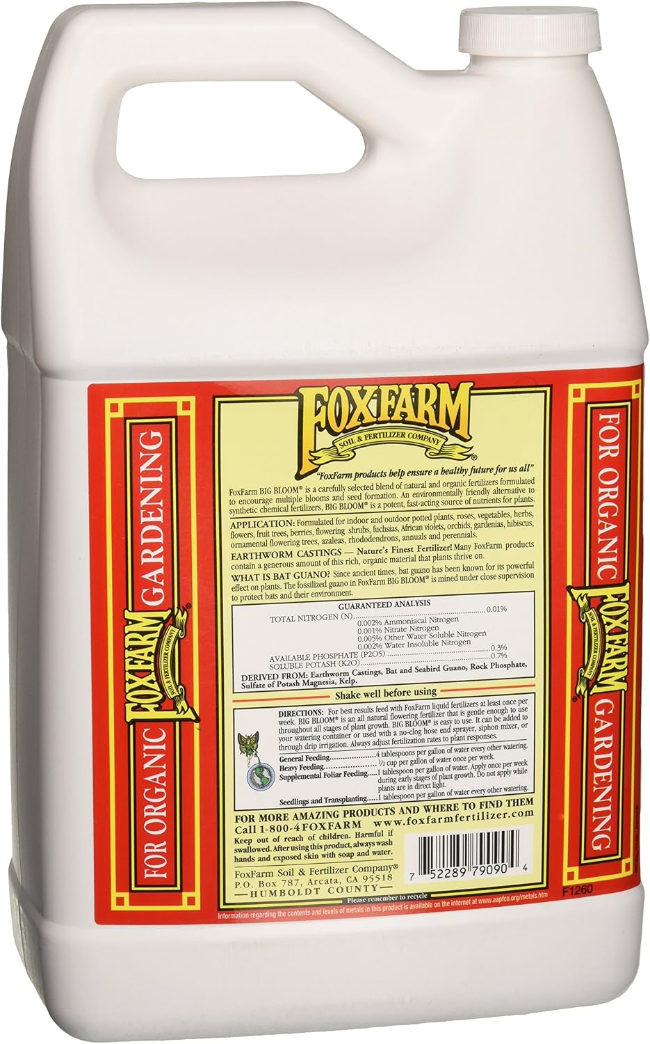 FoxFarm FX14003 1-Gallon FoxFarm Big Bloom Liquid Concentrate 0-0.5 - 0.7