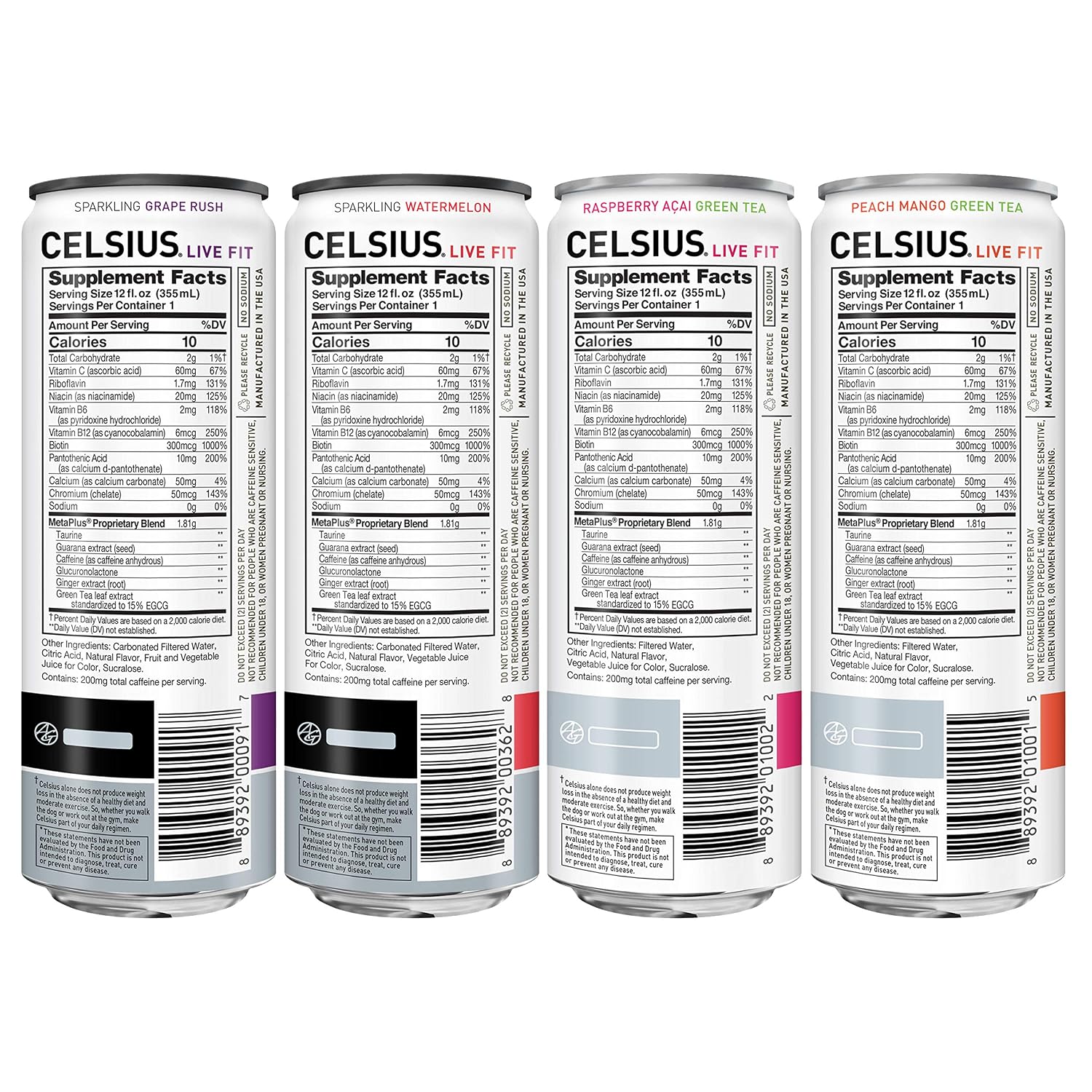 CELSIUS Sparkling Orange, Sugar Free Energy Drink, 12 Fl Oz (Pack of 4)