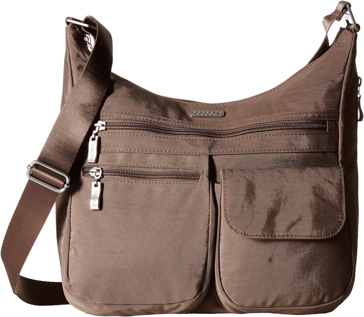 Baggallini womens Everywhere Bagg Crossbody Women 11x9 Lightweight Nylon Hobo Water-resistant Travel Bag W/Rfid