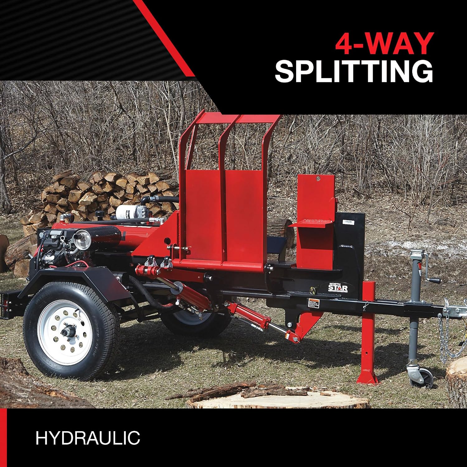 NorthStar Horizontal Log Splitter with Log Lift — 42-Ton, 688cc Honda GX630 Engine