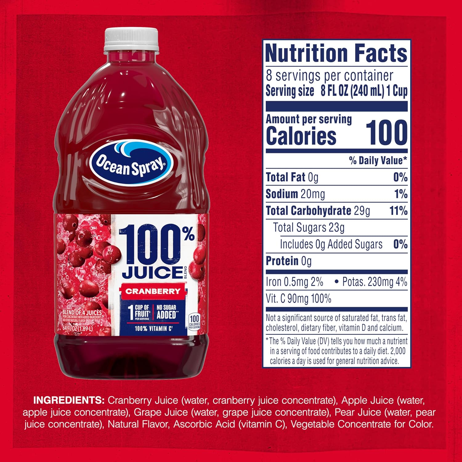 Ocean Spray® Cran-Raspberry® Cranberry Raspberry Juice Drink, 101.4 Fl Oz Bottle