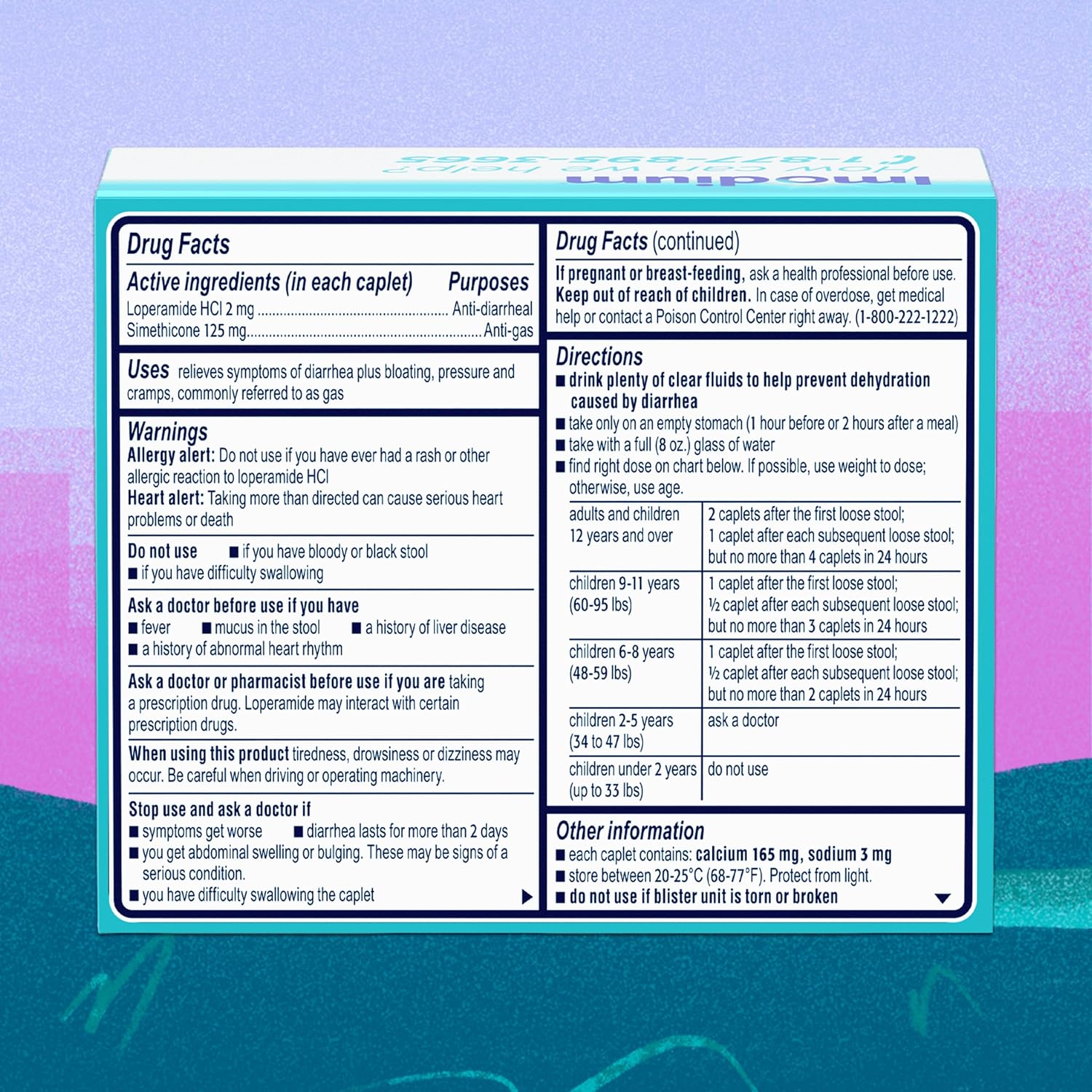 Imodium Multi-Symptom Relief Caplets, Anti-Diarrheal Medicine, 24 Ct