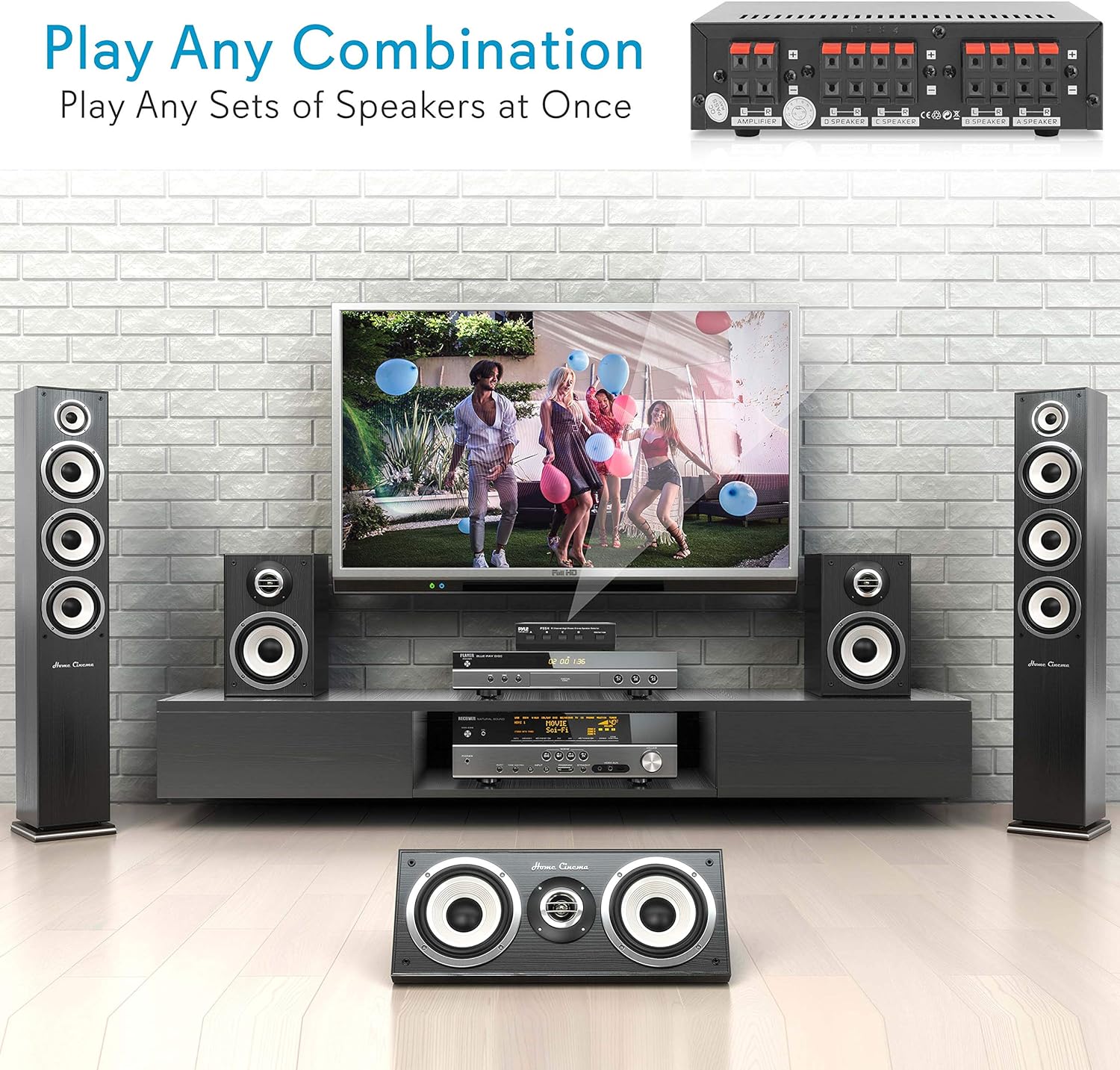 Premium New and Improved 4 Zone Channel Speaker Switch Selector Switch Box Hub Distribution Box for Multi Channel High Powered Stereo Amplifier