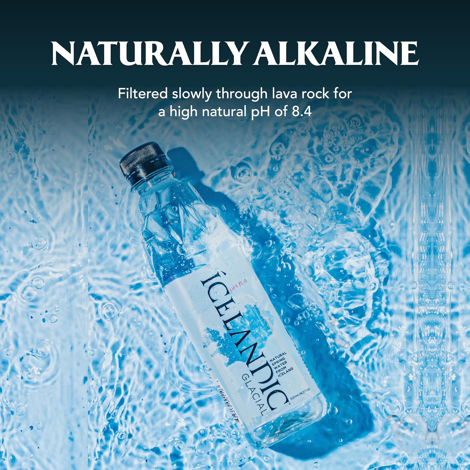 Icelandic Glacial Natural Spring Alkaline Water, 16.9 Fl Oz (Pack of 24) | Natural Spring Alkaline Water