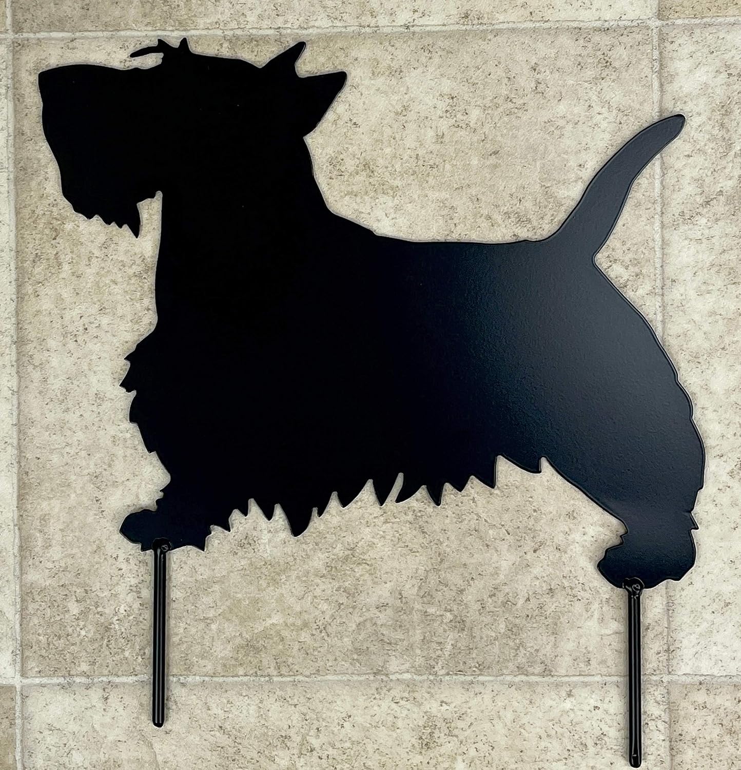 Scottish terrier scotty dog metal art yard stake powder coated black