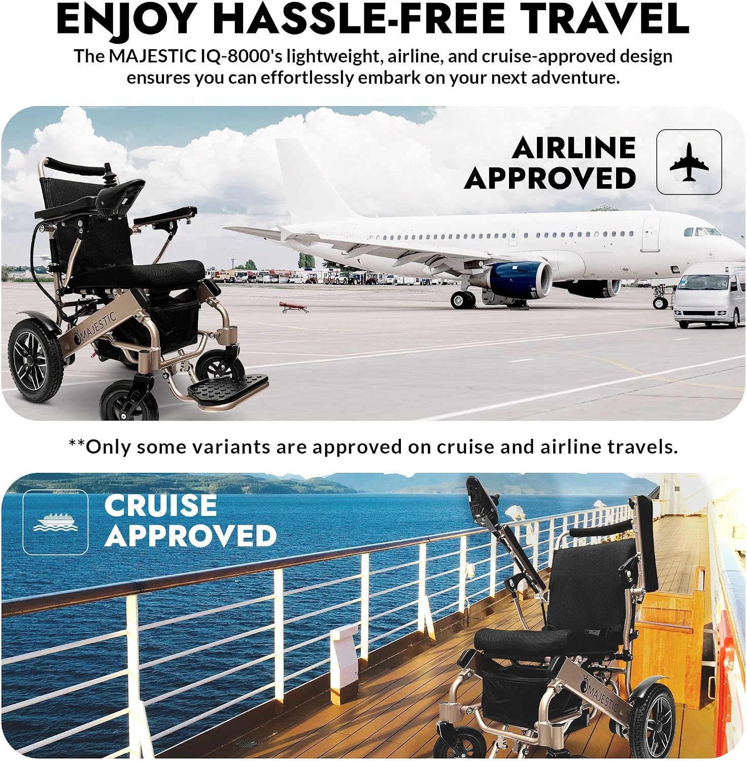 Majestic Electric Wheelchairs for Adults, Lightweight Foldable Electric Wheelchair, Motorized Wheel Chair for Seniors