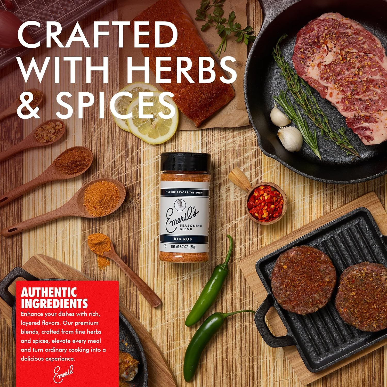 Emeril Lagasse 5 Oz, 3-Pack and 6-Pack Seasoning Blend: Original Essence, Cajun, Blackened, Chicken Rub, Steak Rub and Rib Rub Best Seasonings and Spices for Cooking (3PK - Chicken/Steak/Rib Rub)